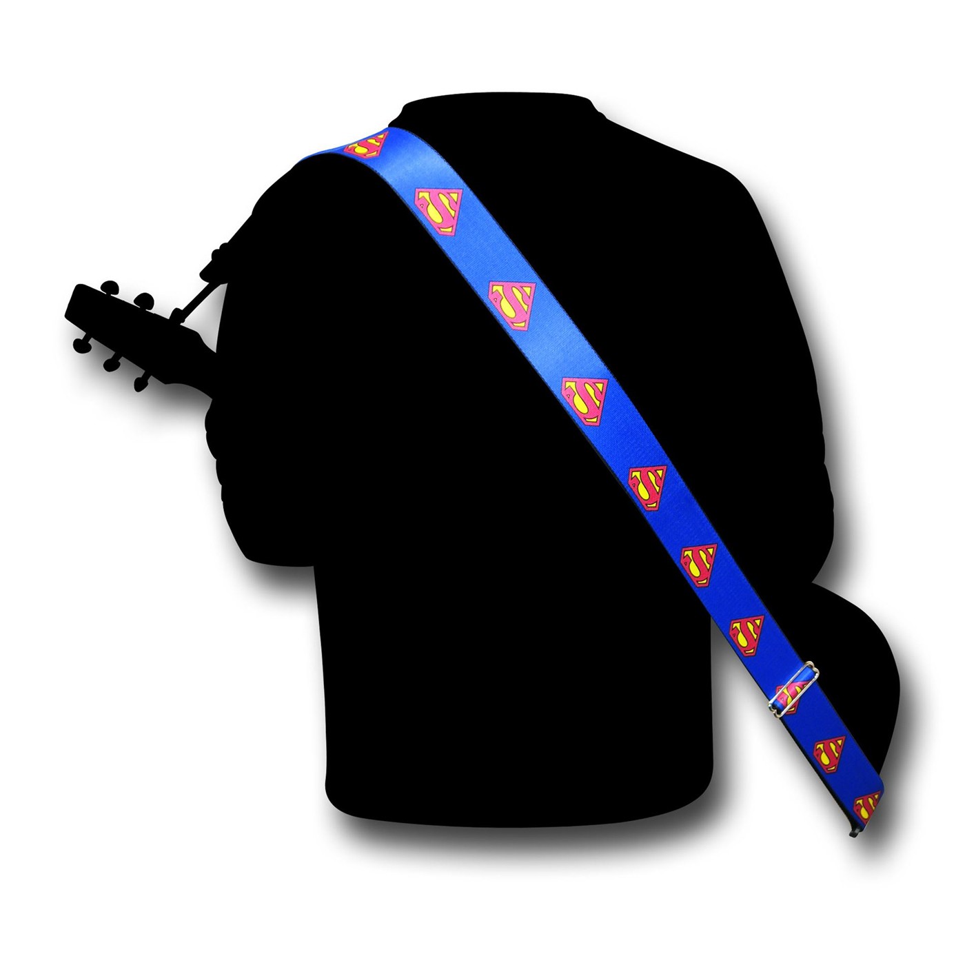 Superman Symbols Guitar Strap, Blue