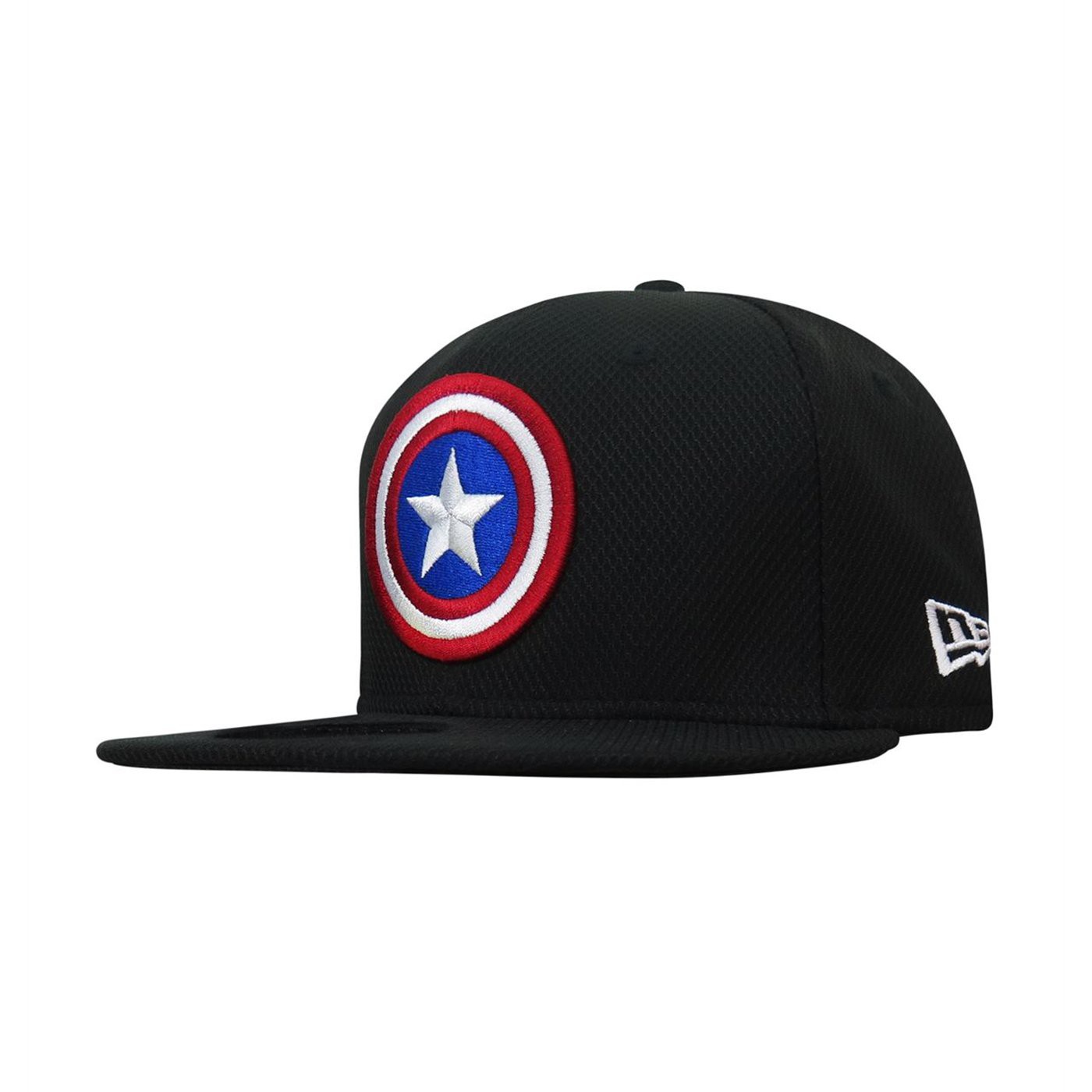 Captain America Symbol On Black 9Fifty Adjustable Hat, Black