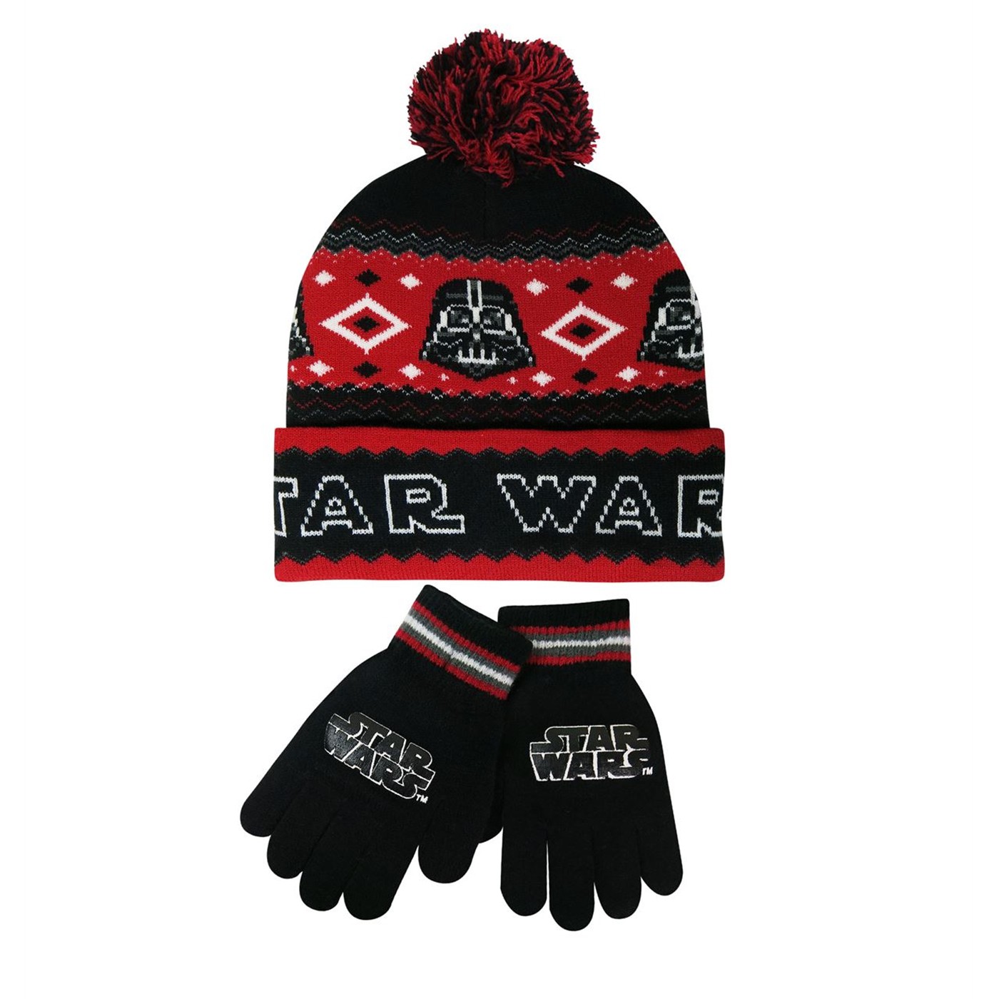 Star Wars Darth Vader Kids Beanie & Gloves Set, Black
