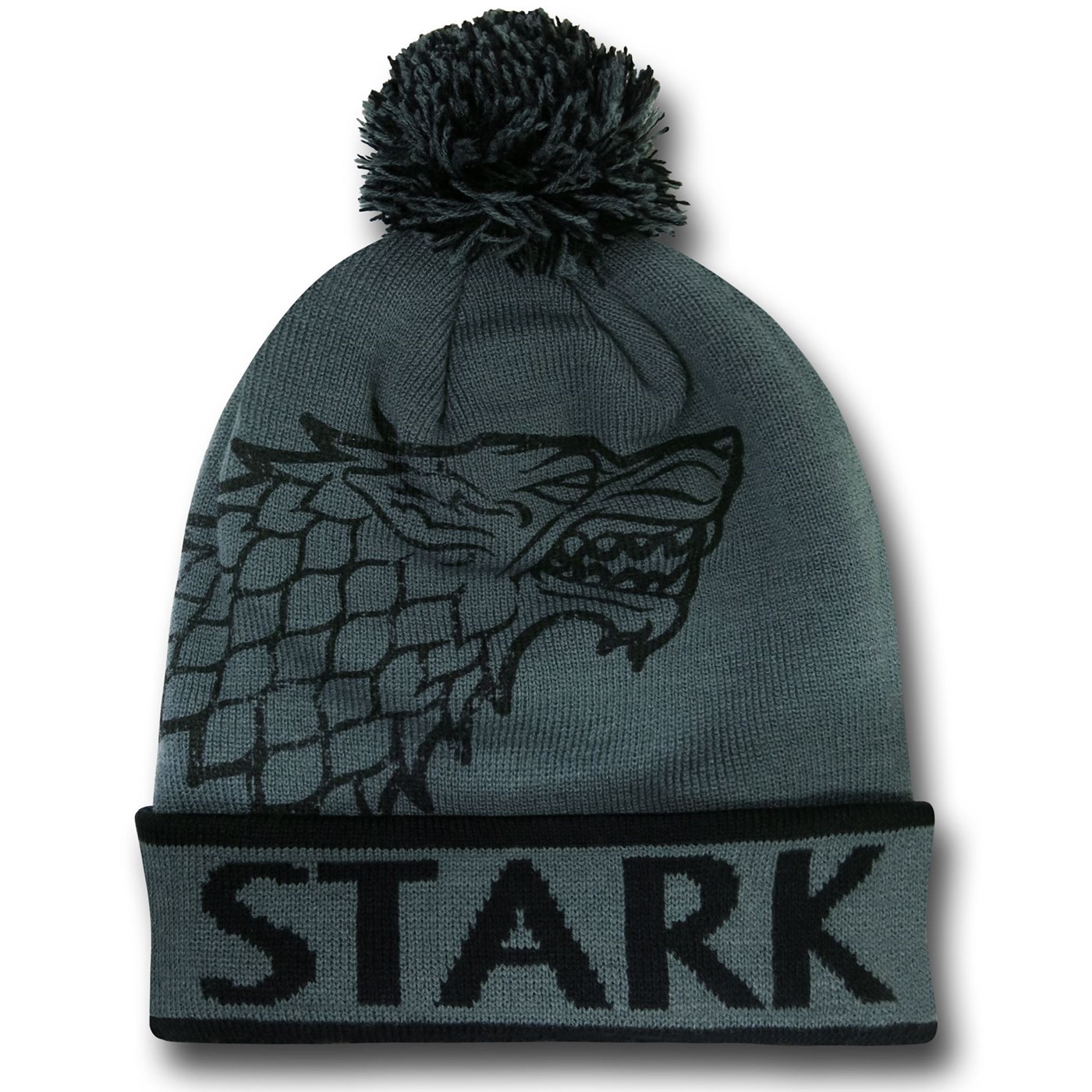 Game of Thrones Stark Cuff Pom Pom Beanie, Grey