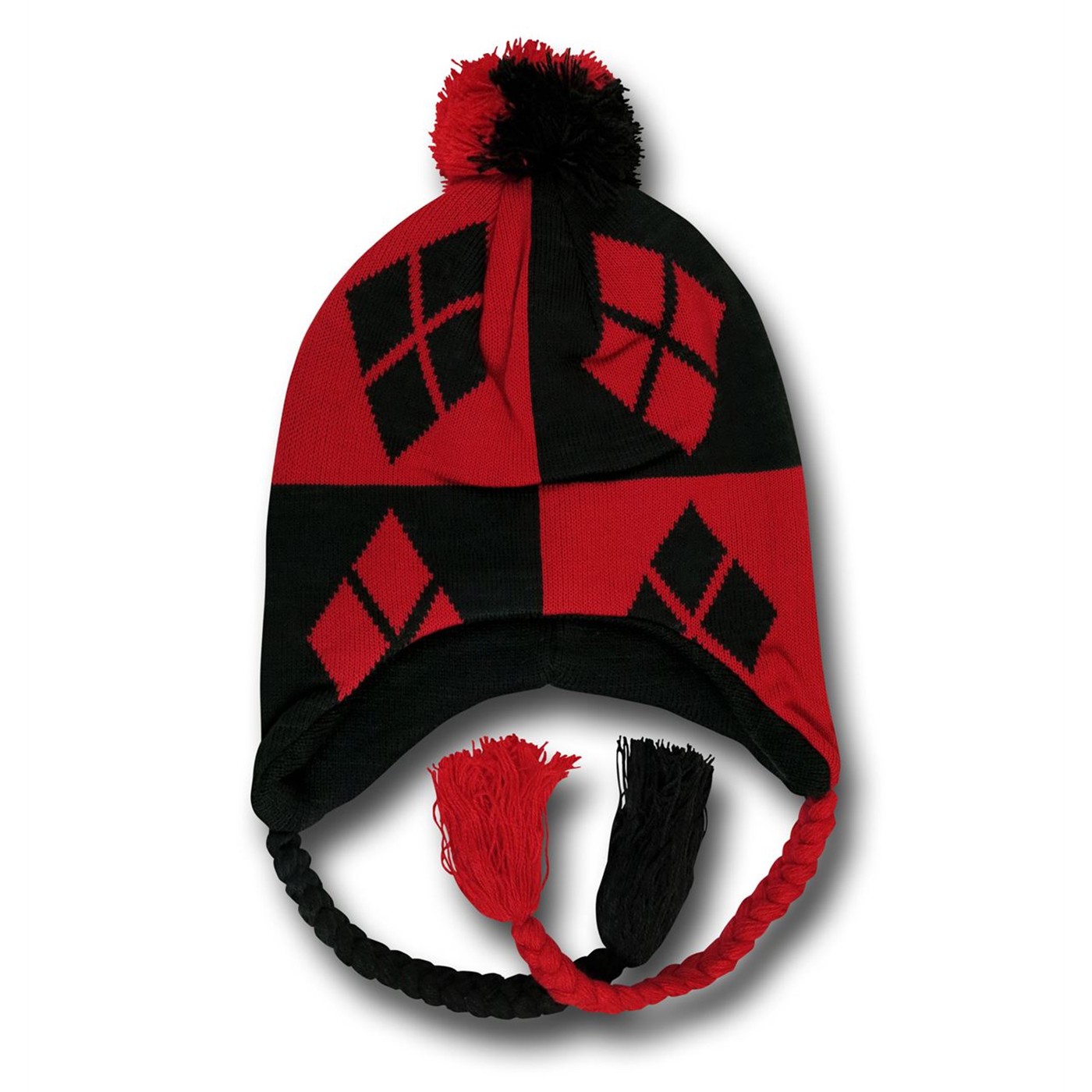Harley Quinn Diamonds Laplander Beanie, Red