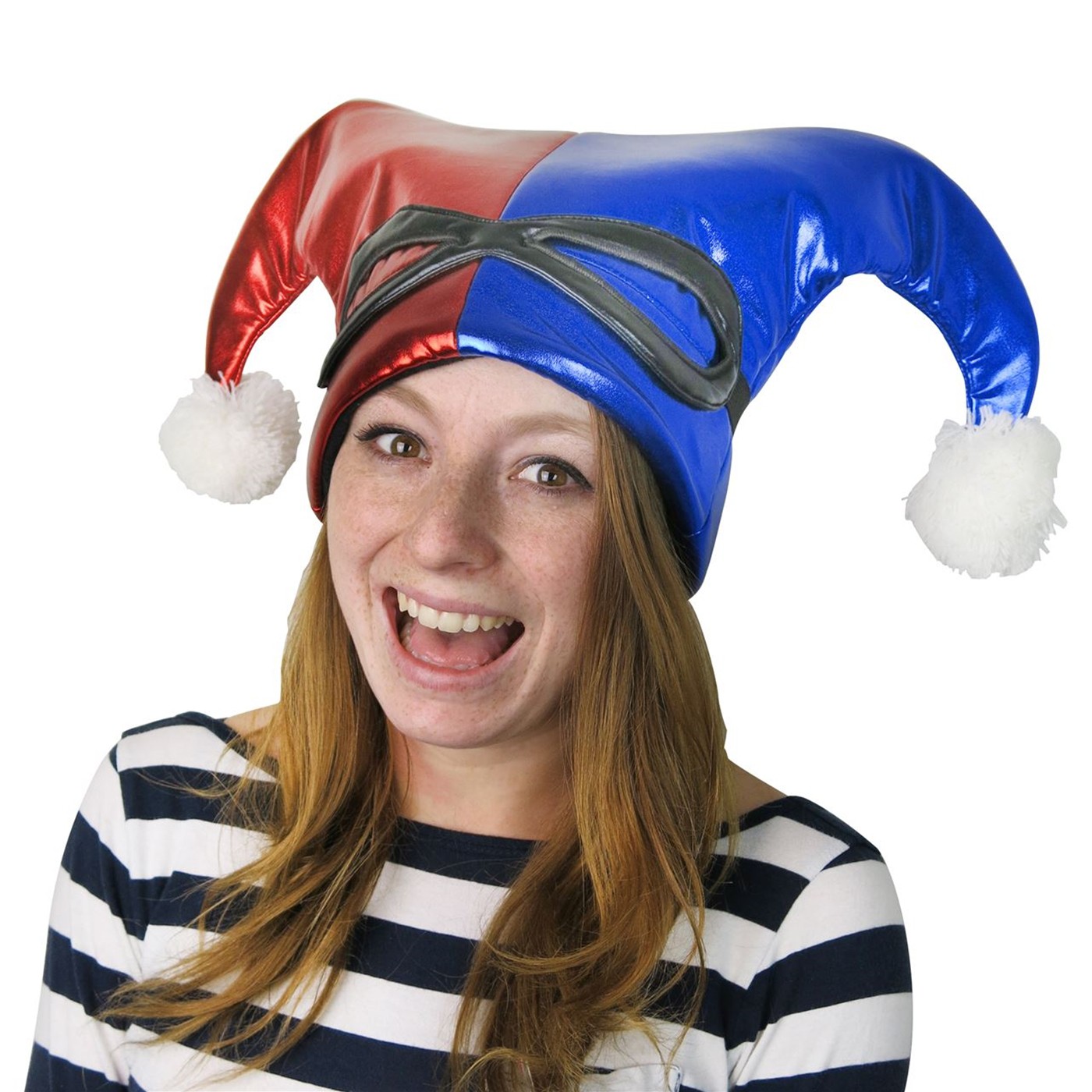 Harley Quinn Red and Blue Jester Hat, Red