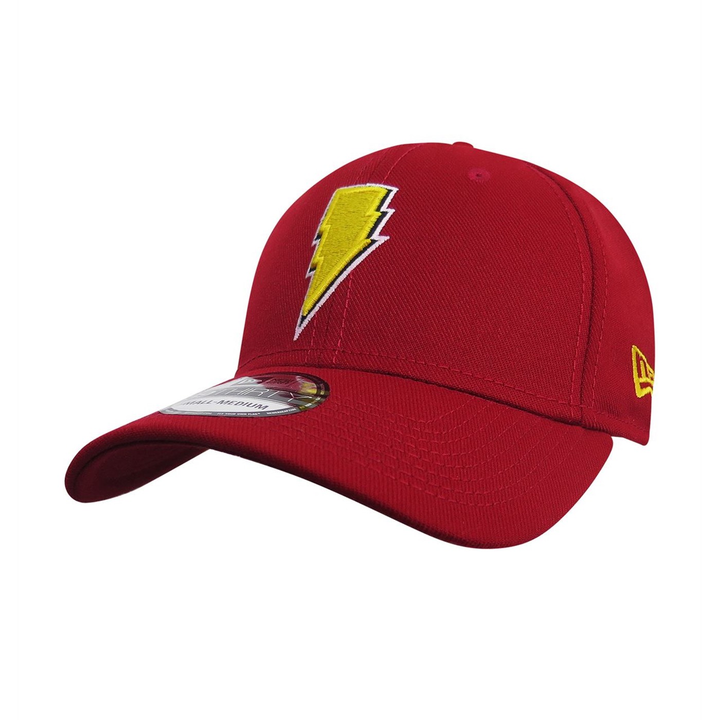 Shazam Captain Marvel Logo 39Thirty Fitted Hat, Red