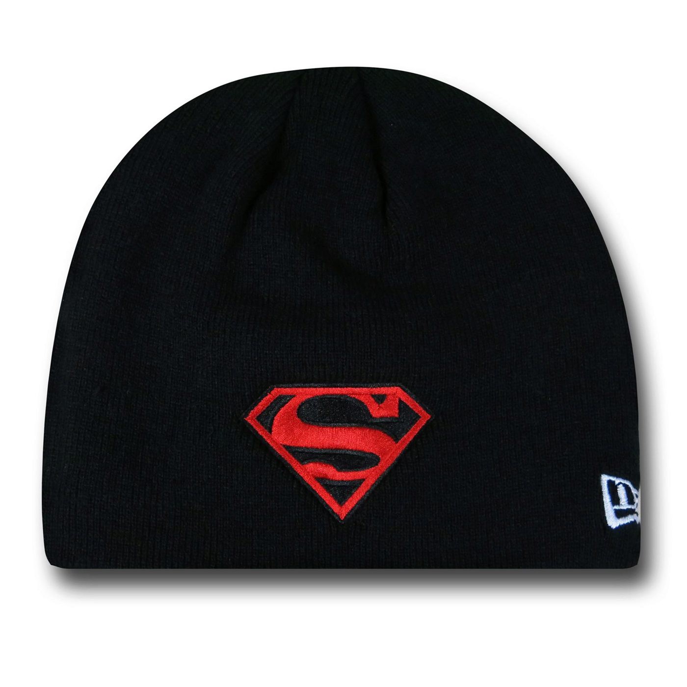 Superman Symbol Black New Era Beanie, Black