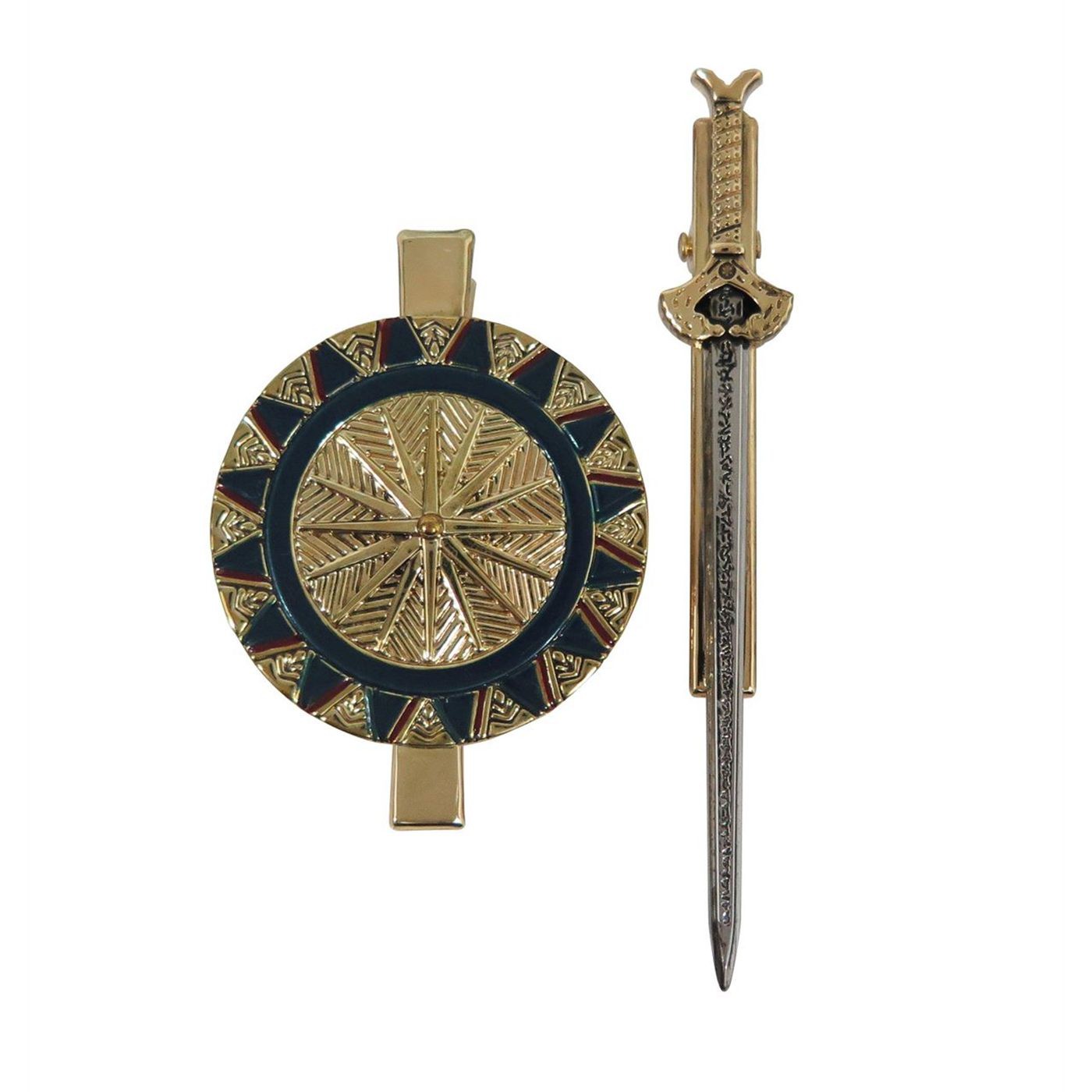 Wonder Woman Movie Sword and Shield Hair Clip Set, Gold