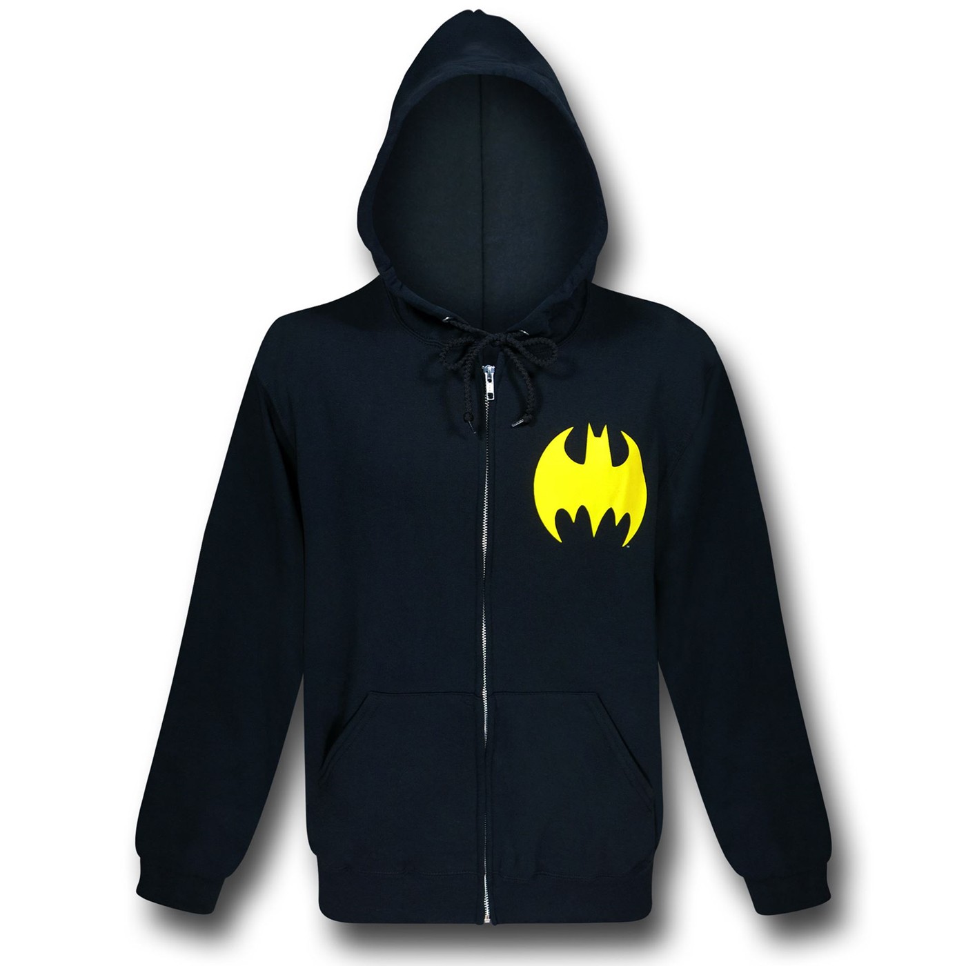 Batman Big Symbol Back Zip-Up Hoodie, Black