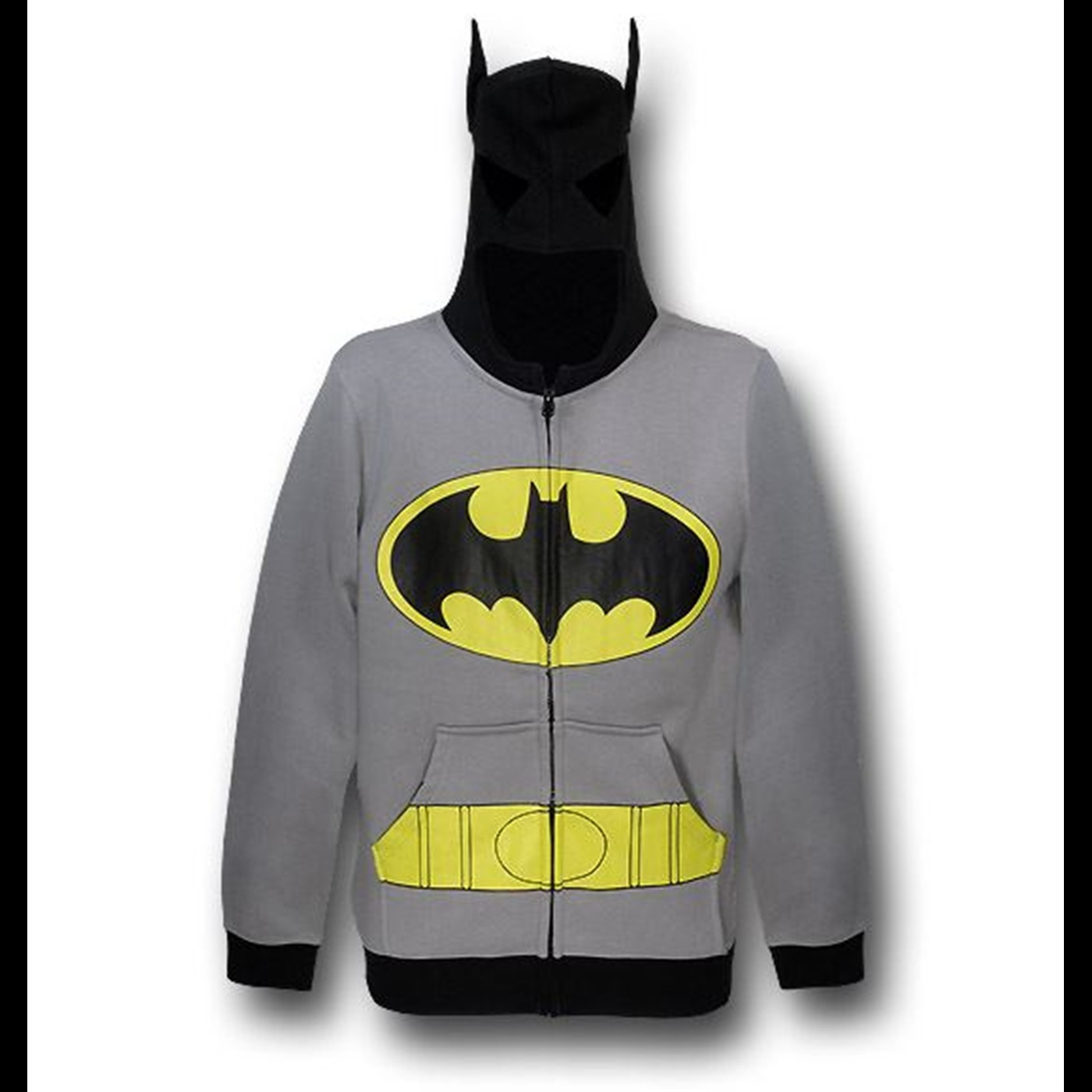Batman Men's Costume Hoodie With Ears, Grey
