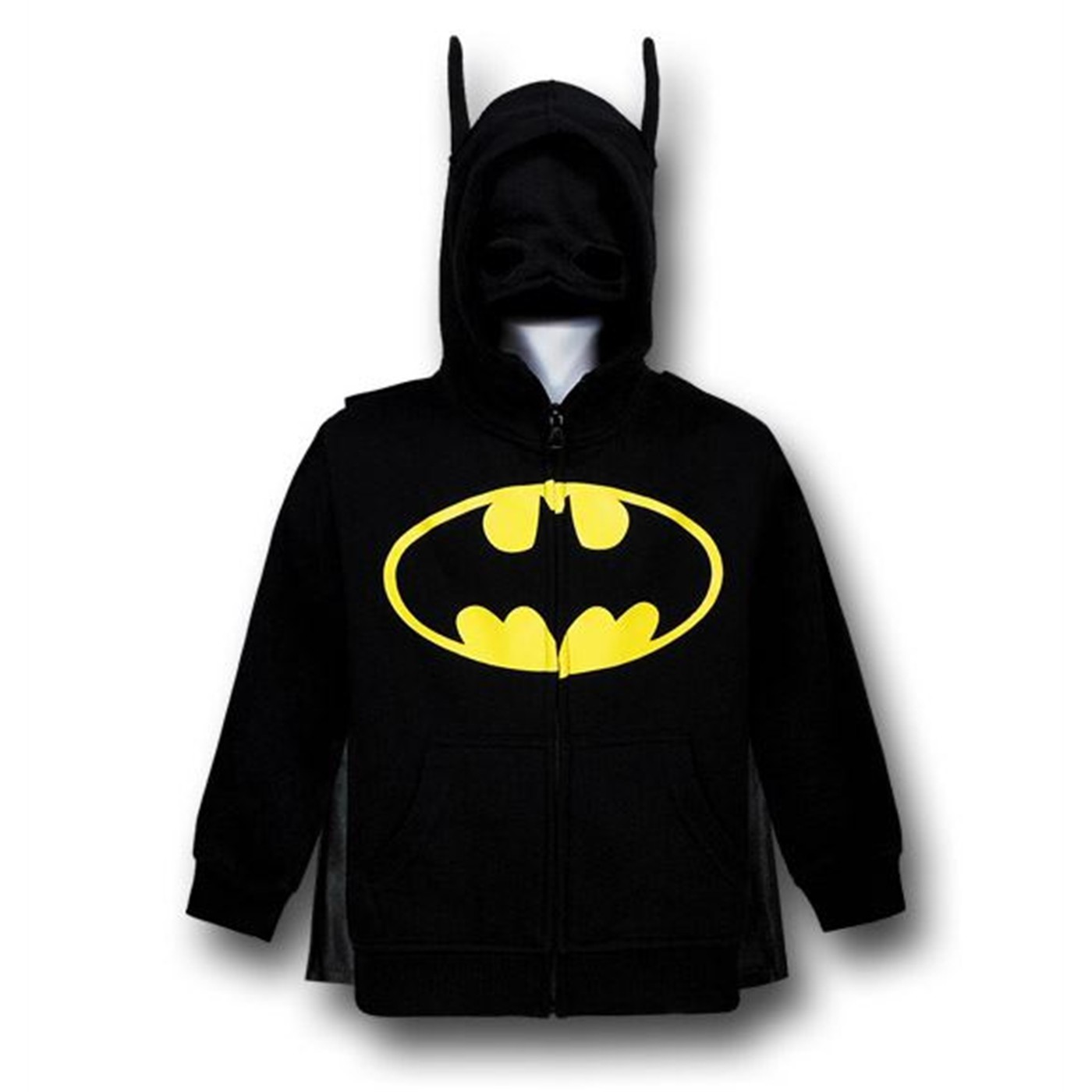 Batman Kids Cowl and Cape Costume Hoodie, Black