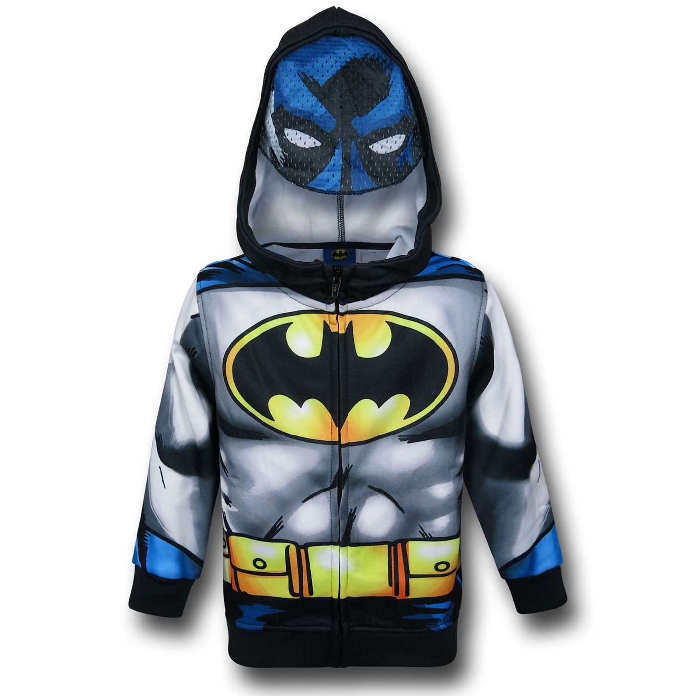 Batman Mask Kids Costume Hoodie, Grey