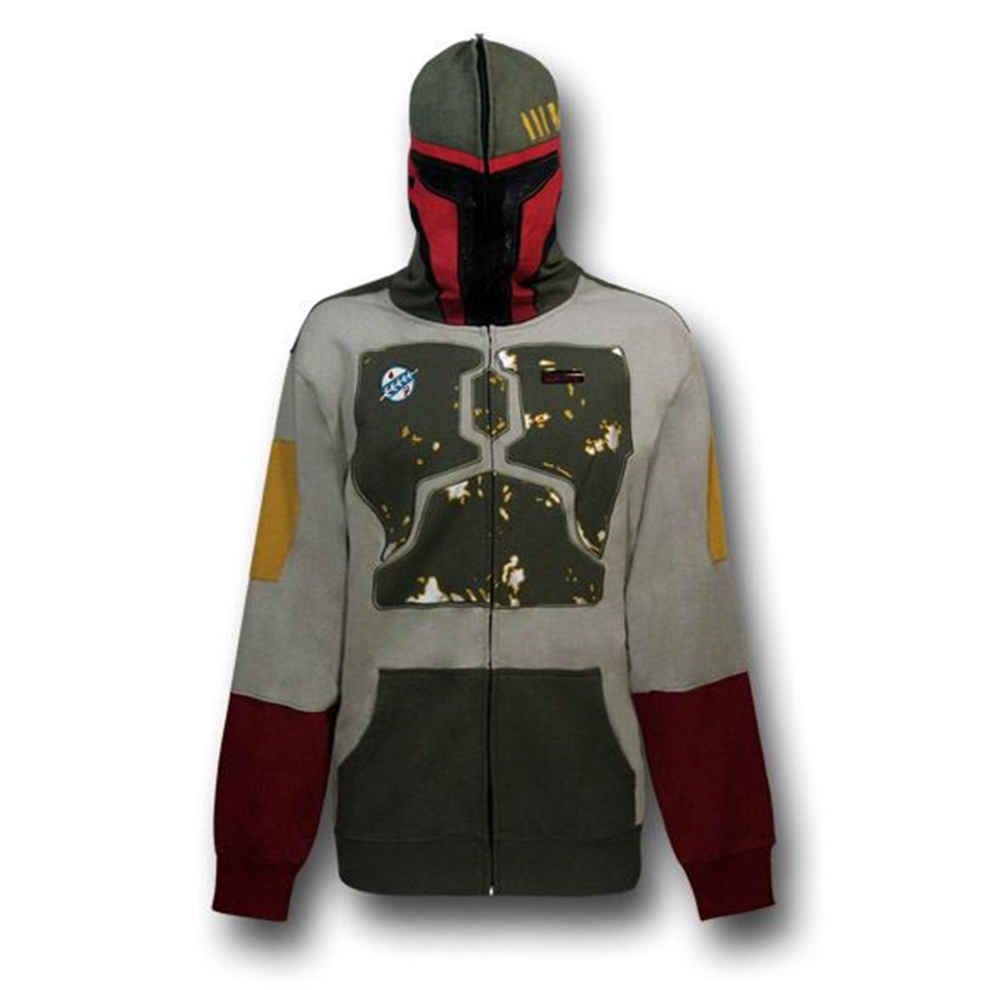Boba Fett Costume Hoodie w/Embroidery, Grey