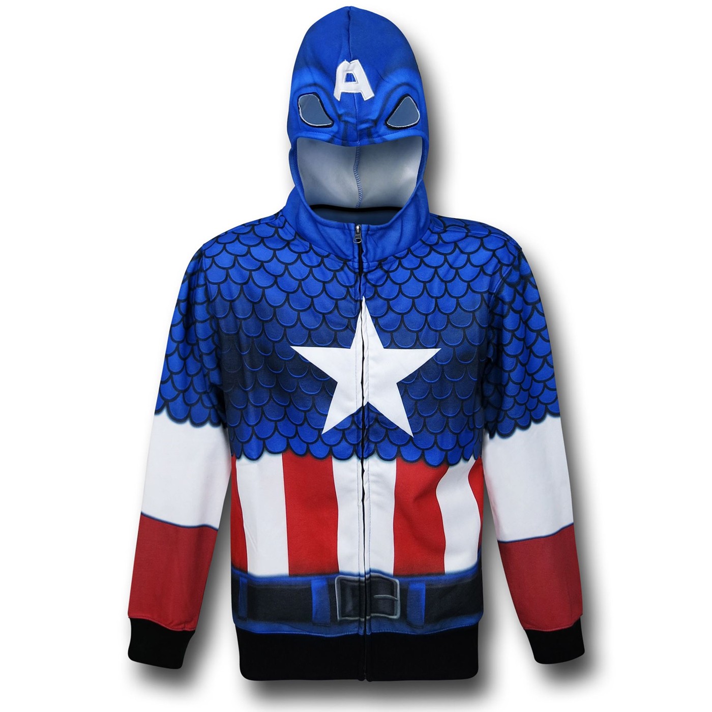 Captain America Lightweight Sublimated Costume Hoodie, Blue