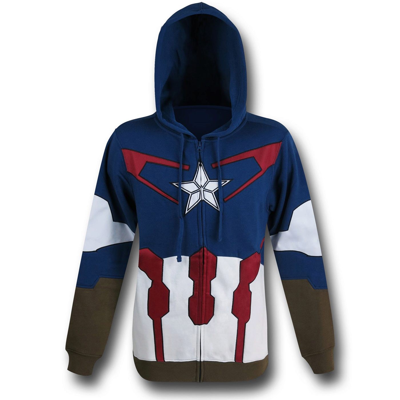 Captain America Suit-Up Costume Zip Hoodie, Blue