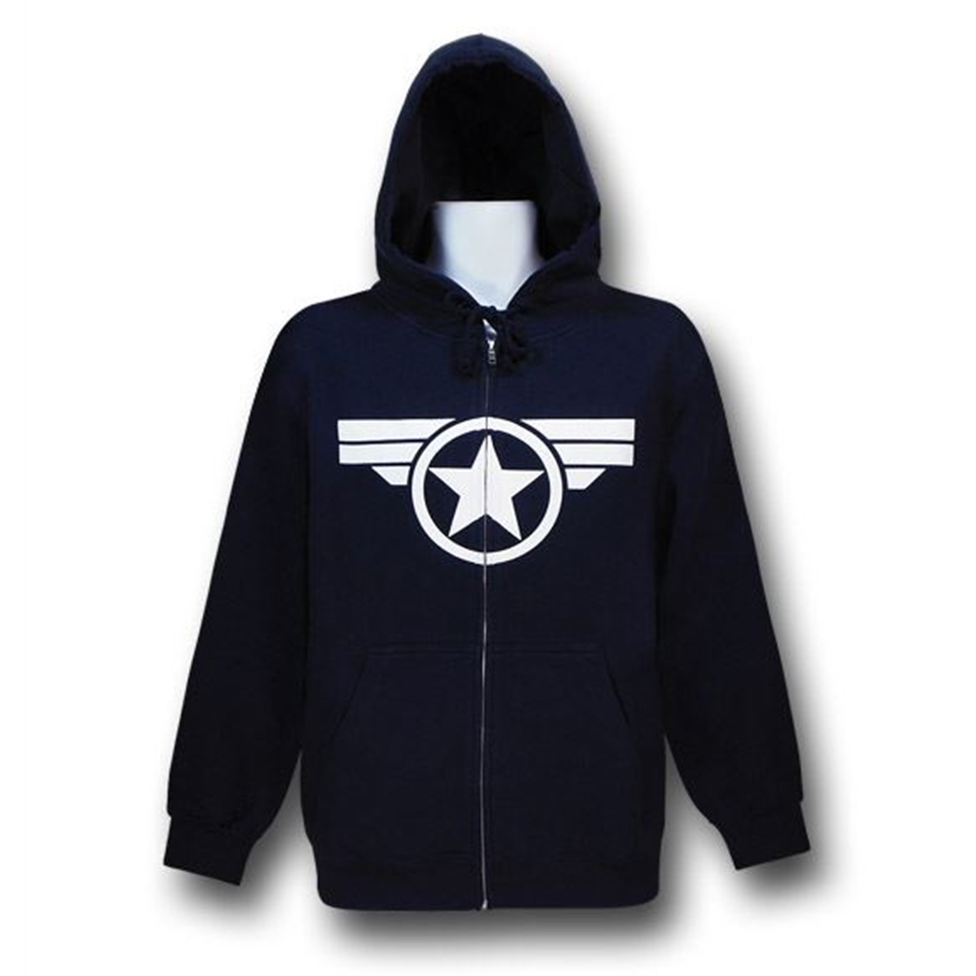 Captain America Super Soldier Zip-Up Hoodie, Blue