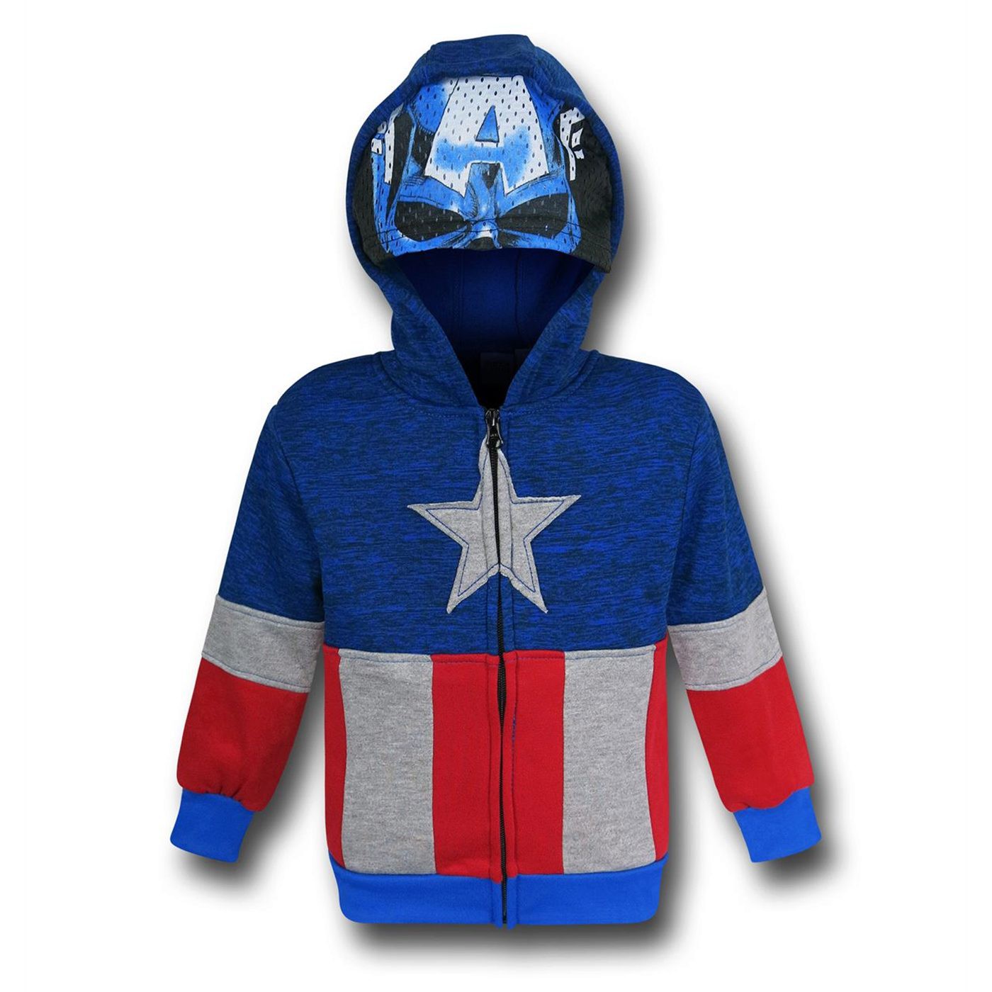 Captain America Costume Kids Zipper Hoodie, Blue