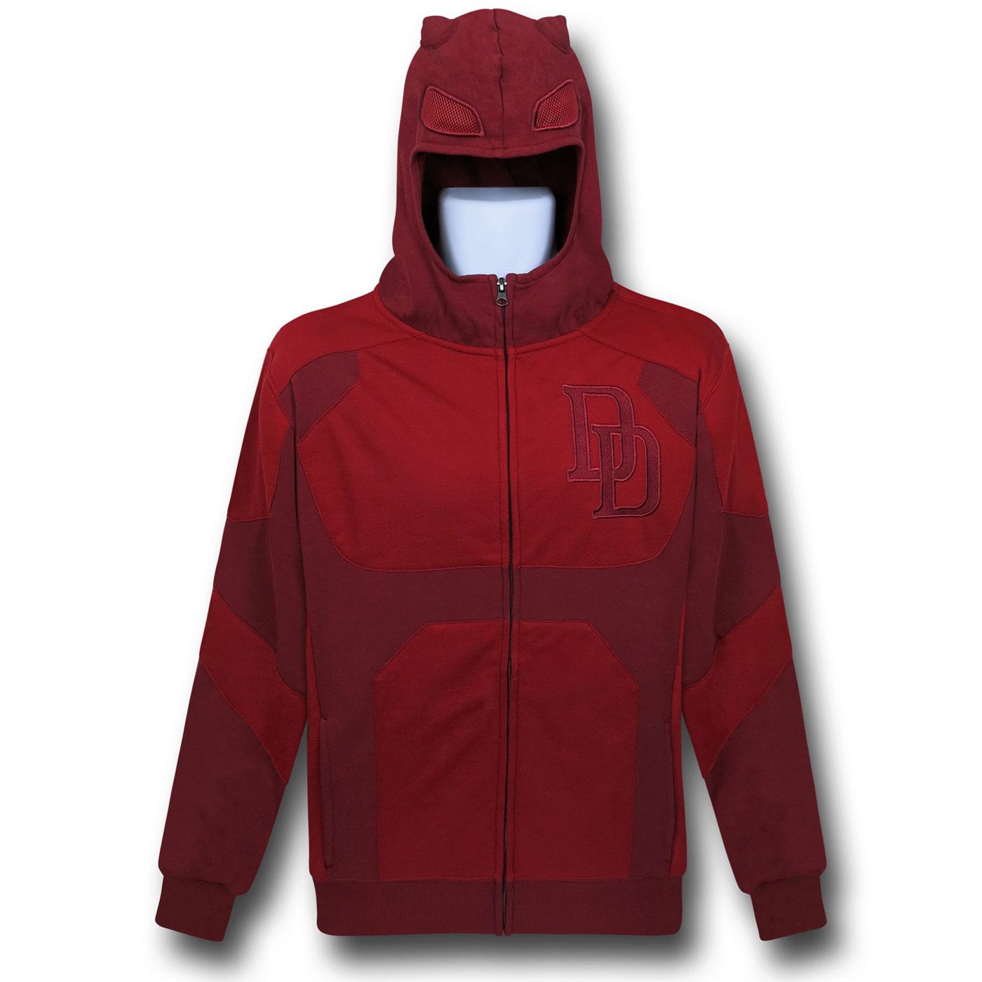 Daredevil Costume Zip-Up Hoodie, Red