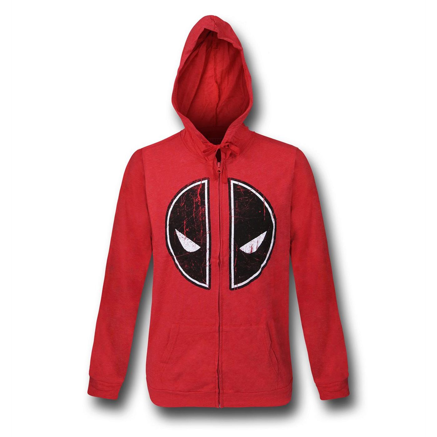 Deadpool Symbol Men's Light Zipper Hoodie, Red