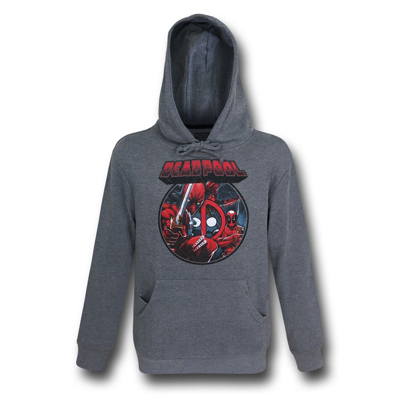Deadpool Image Circle Pullover Hoodie, Grey