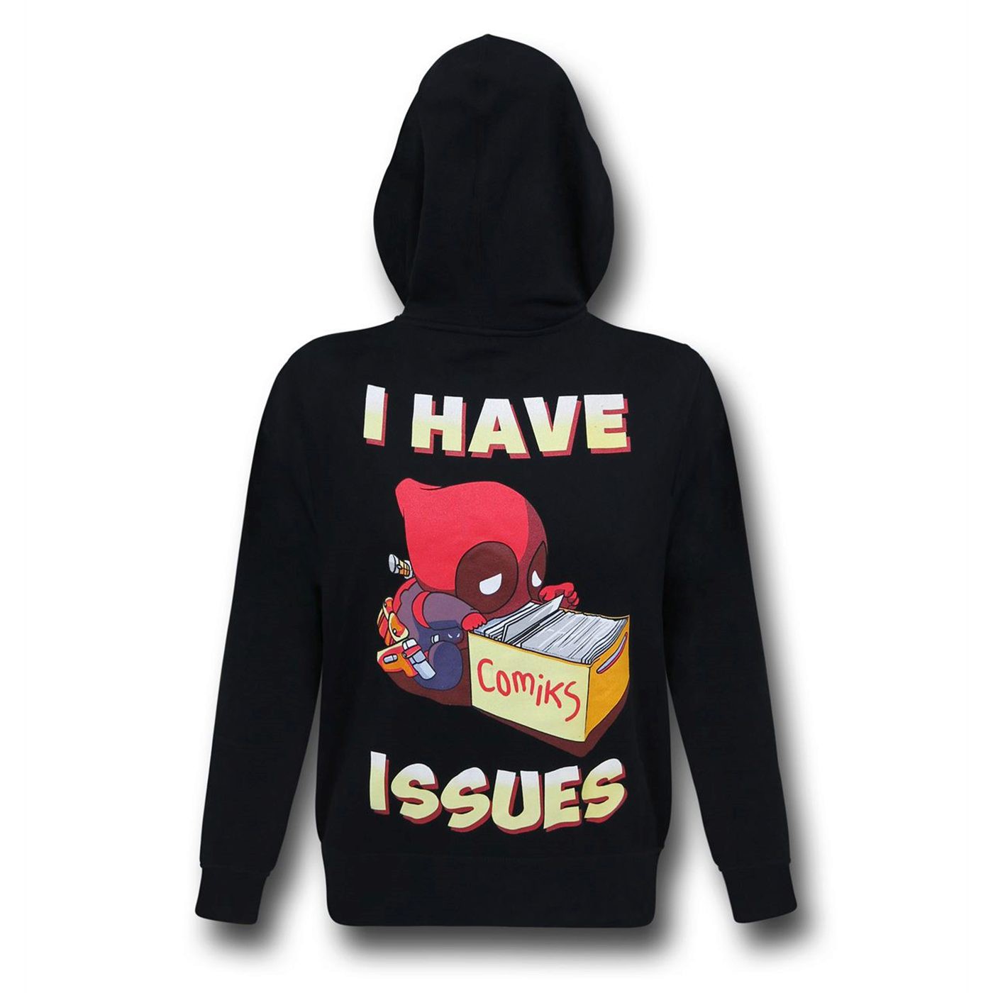 Deadpool Issues Zip-Up Hoodie, Black