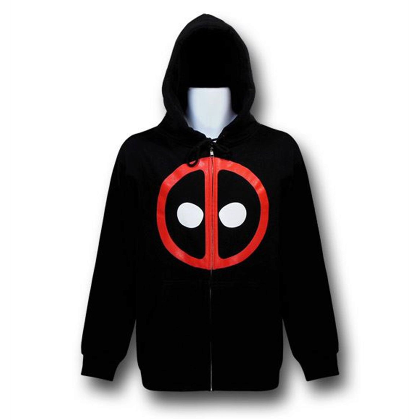 Deadpool Symbol Zip-Up Hoodie, Black