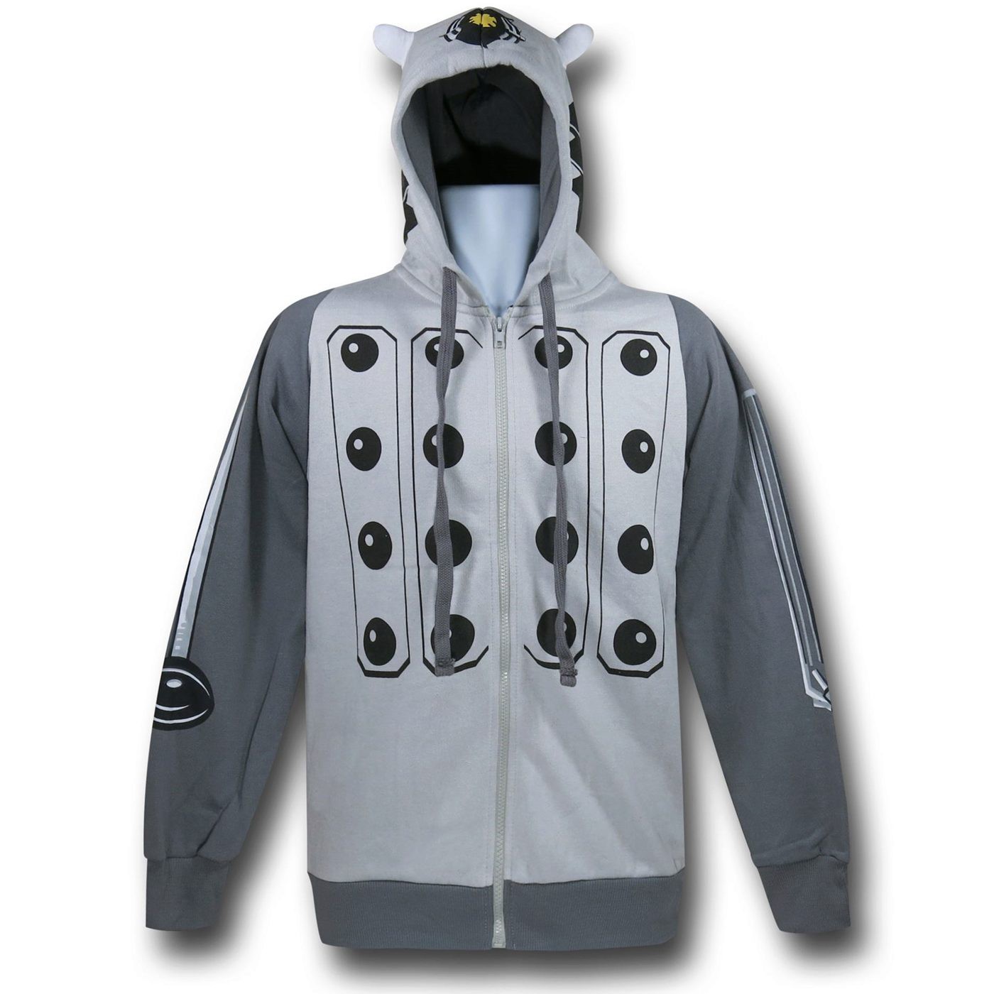 Doctor Who Dalek Zip-Up Hoodie, Grey