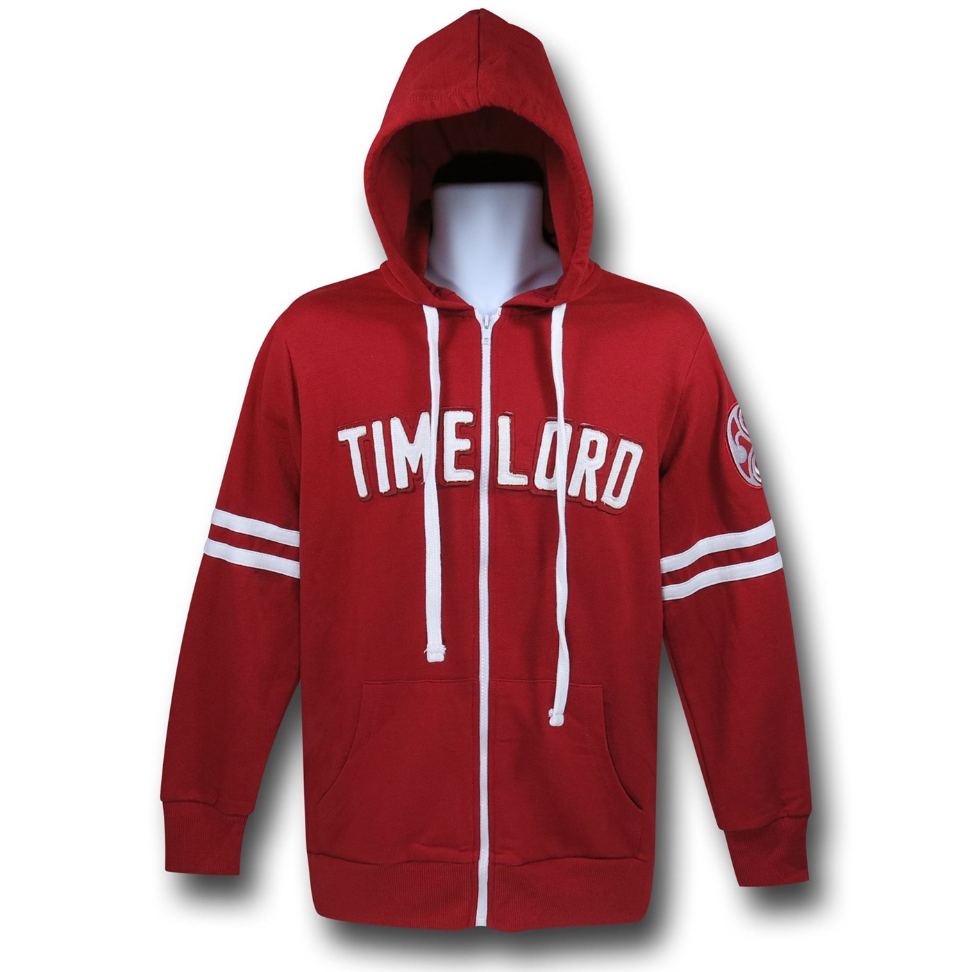 Doctor Who Time Lord Zip-Up Hoodie, Red