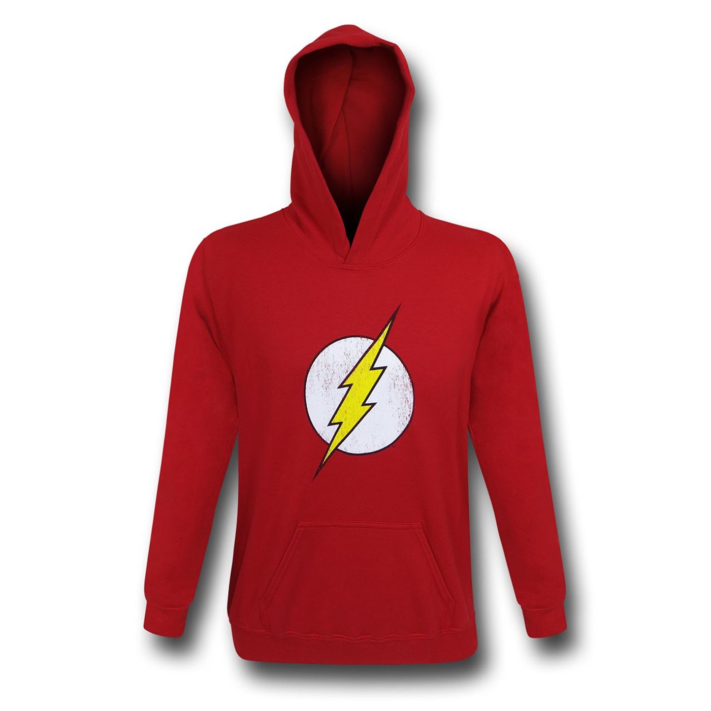 Flash Distressed Symbol Youth Hoodie, Red