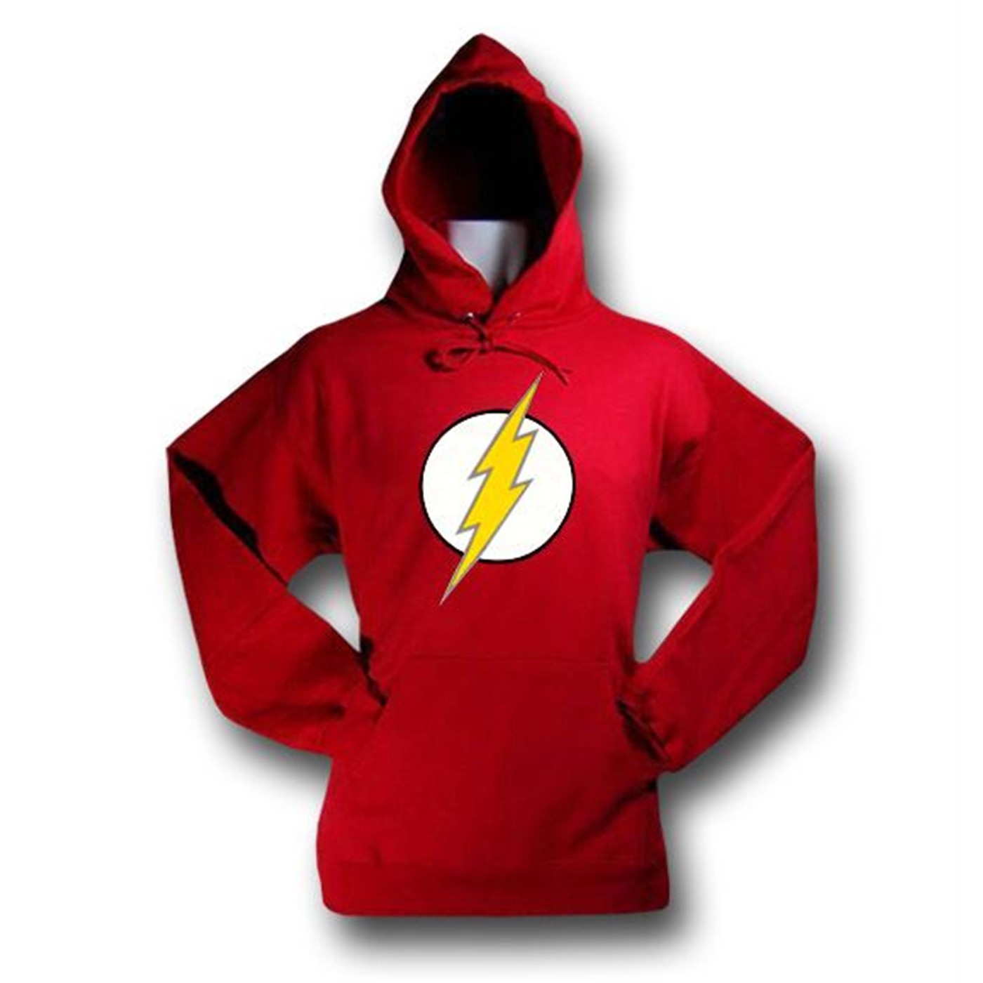 Flash Silver Outline Symbol Hoodie, Red