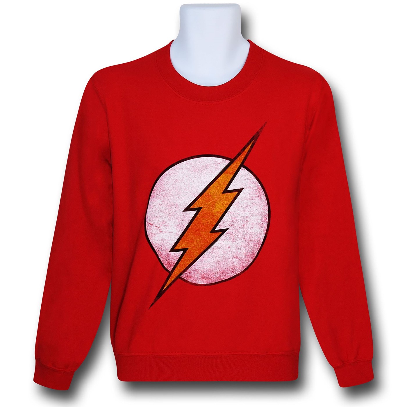 Flash Distressed Symbol Sweatshirt, Red
