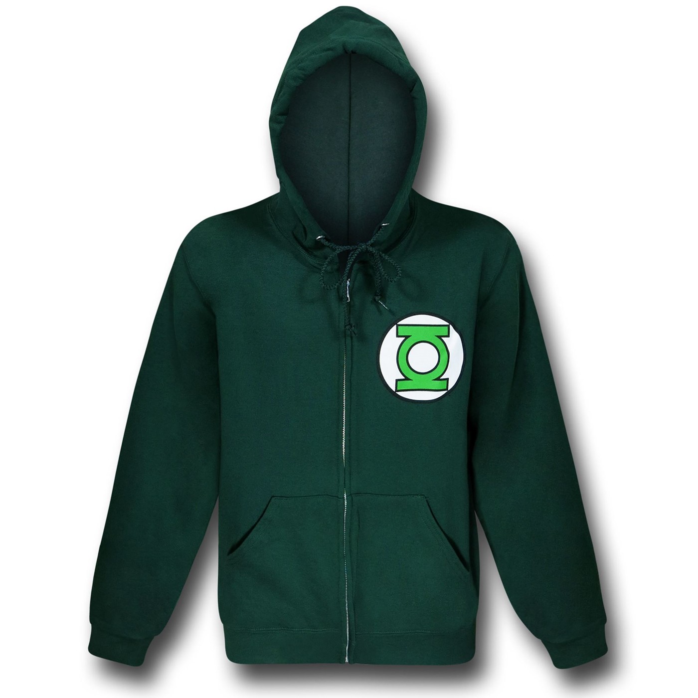 Green Lantern Big Symbol Back Zip-Up Hoodie, Green