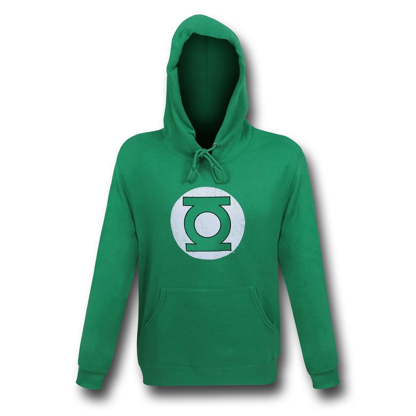 Green Lantern Hal Jordan Distressed Logo Men's Hoodie, Green