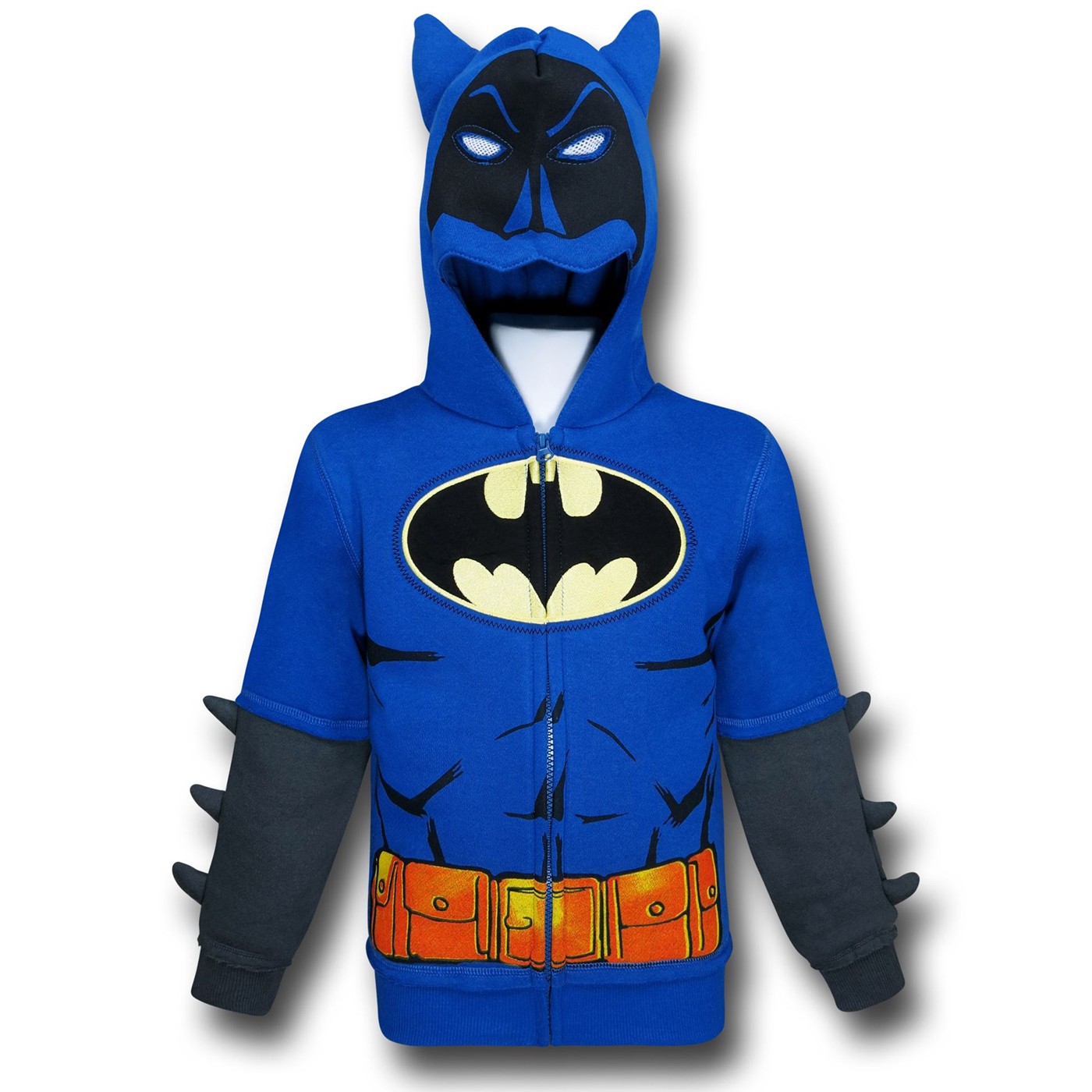 Batman Blue Kids Costume Hoodie w/Cowl, Blue