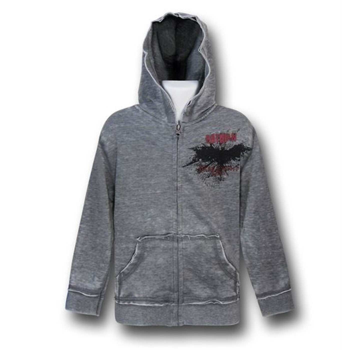 Batman Kids Dark Knight Rises Symbol Hoodie, Grey