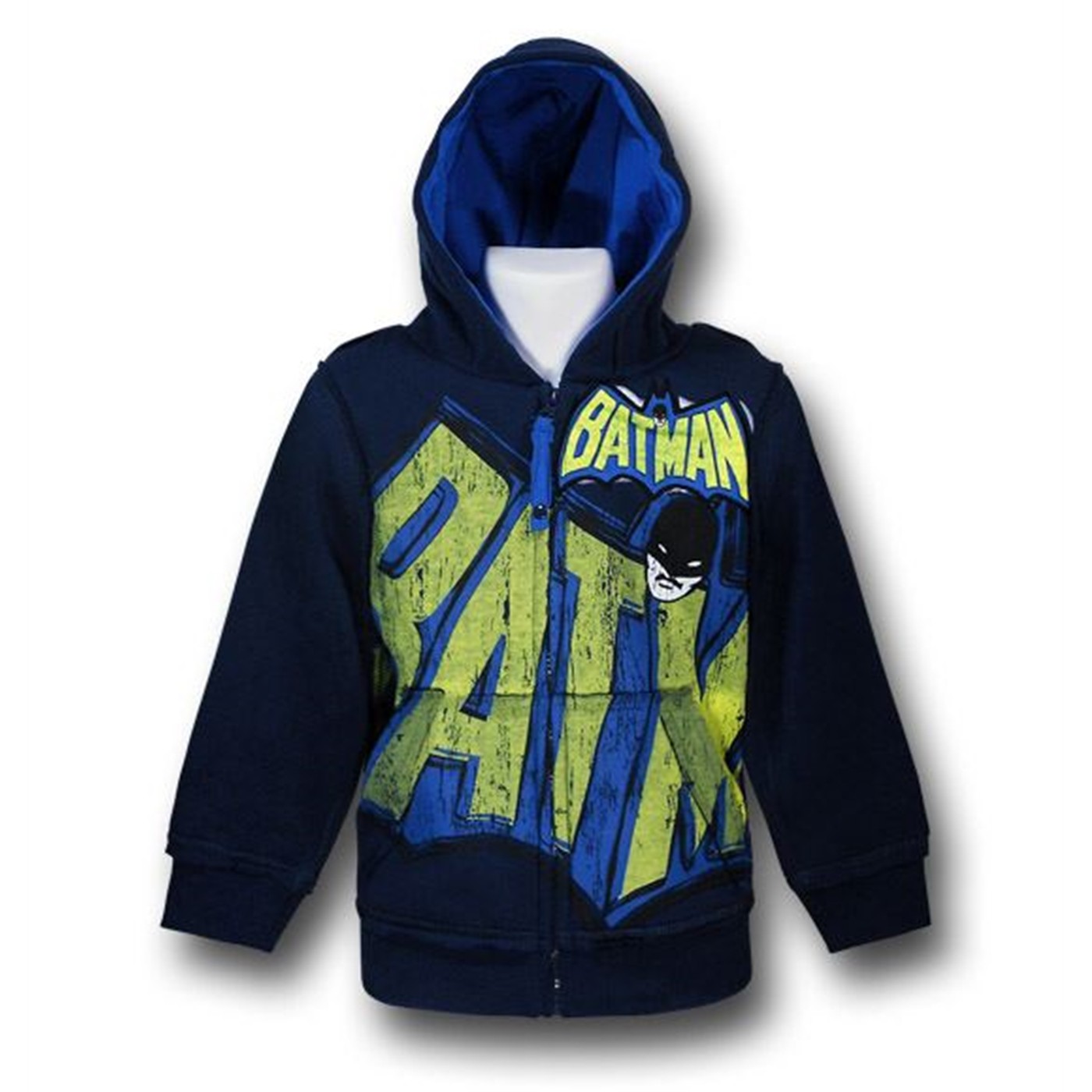 Batman Kids Vintage Wrap Logo Hoodie, Blue