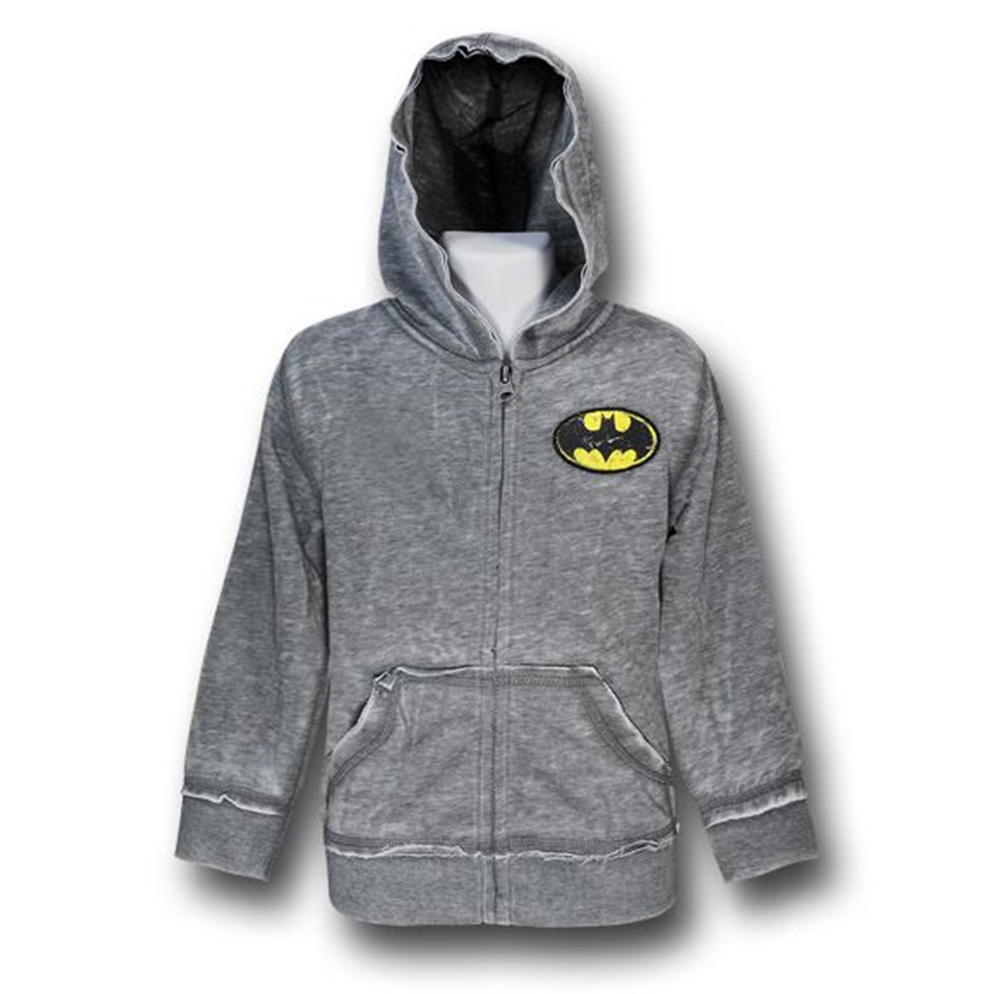 Batman Kids Yellow Symbol Gray Hoodie