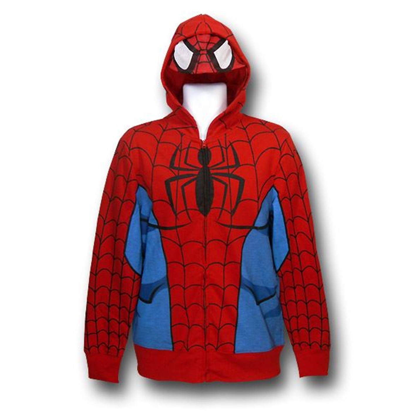 Spiderman Costume Hoodie w/Mask and Muscles, Red