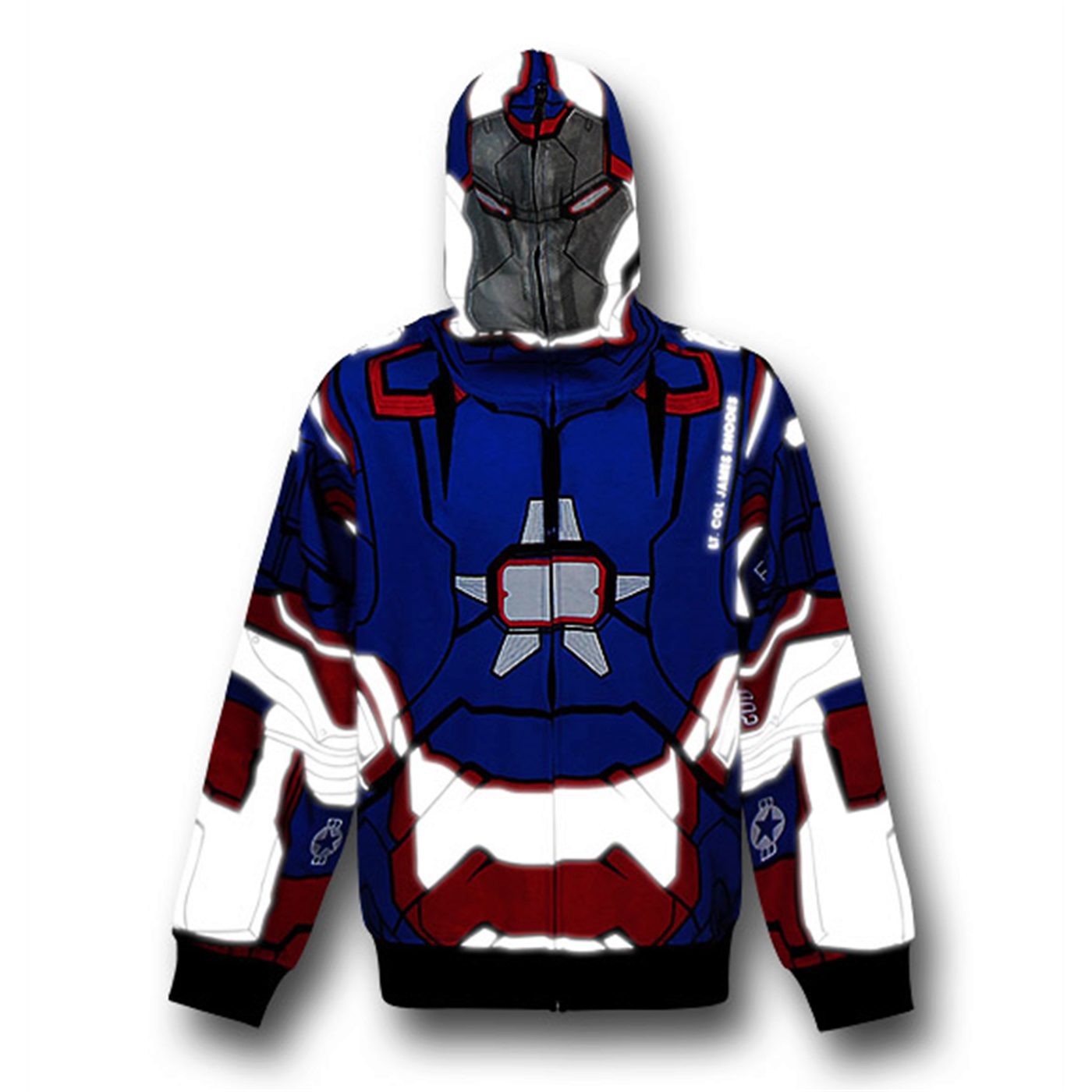 Iron Man 3 Iron Patriot ZipUp Costume Hoodie