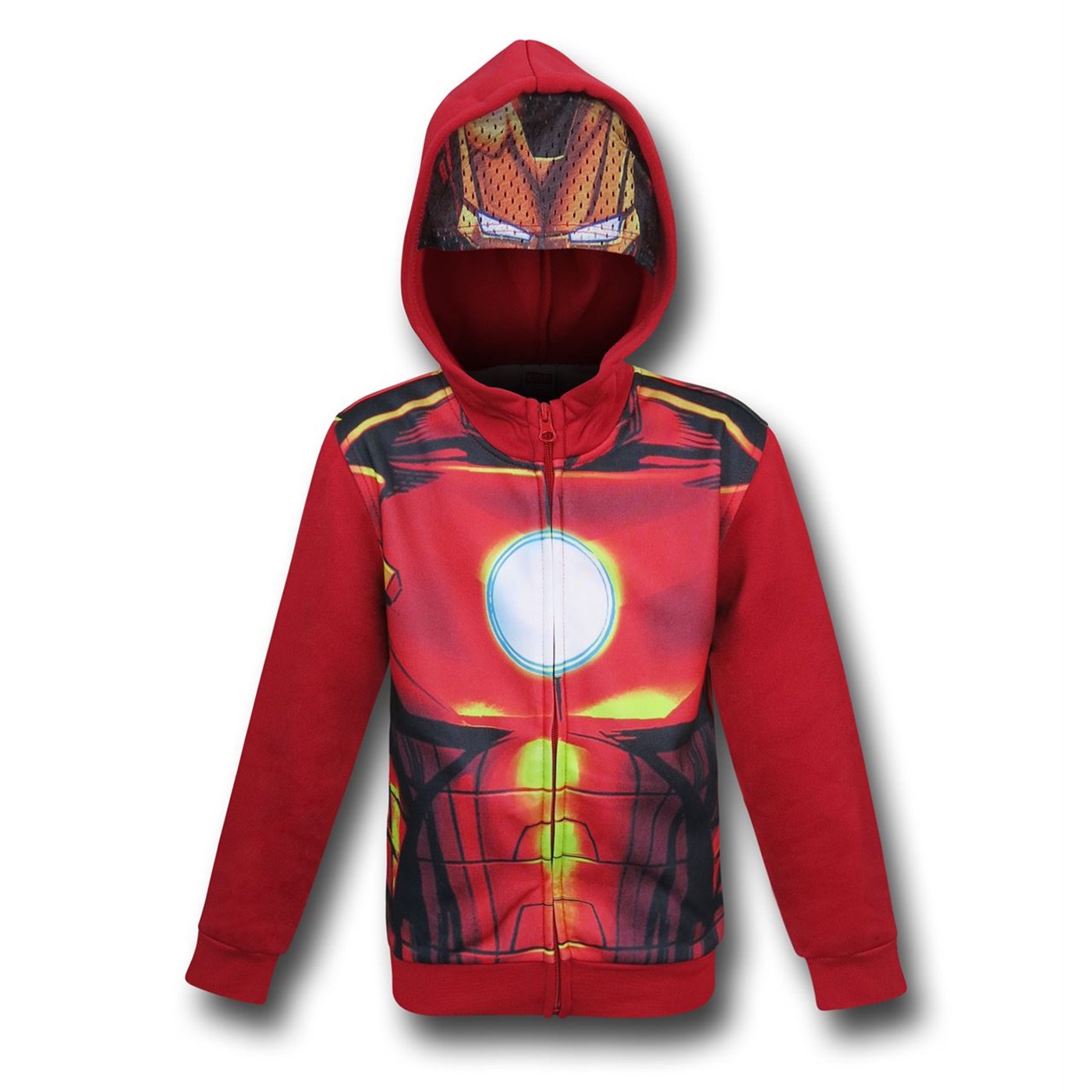 Iron Man Sublimated Kids Costume Hoodie w/Mask, Red