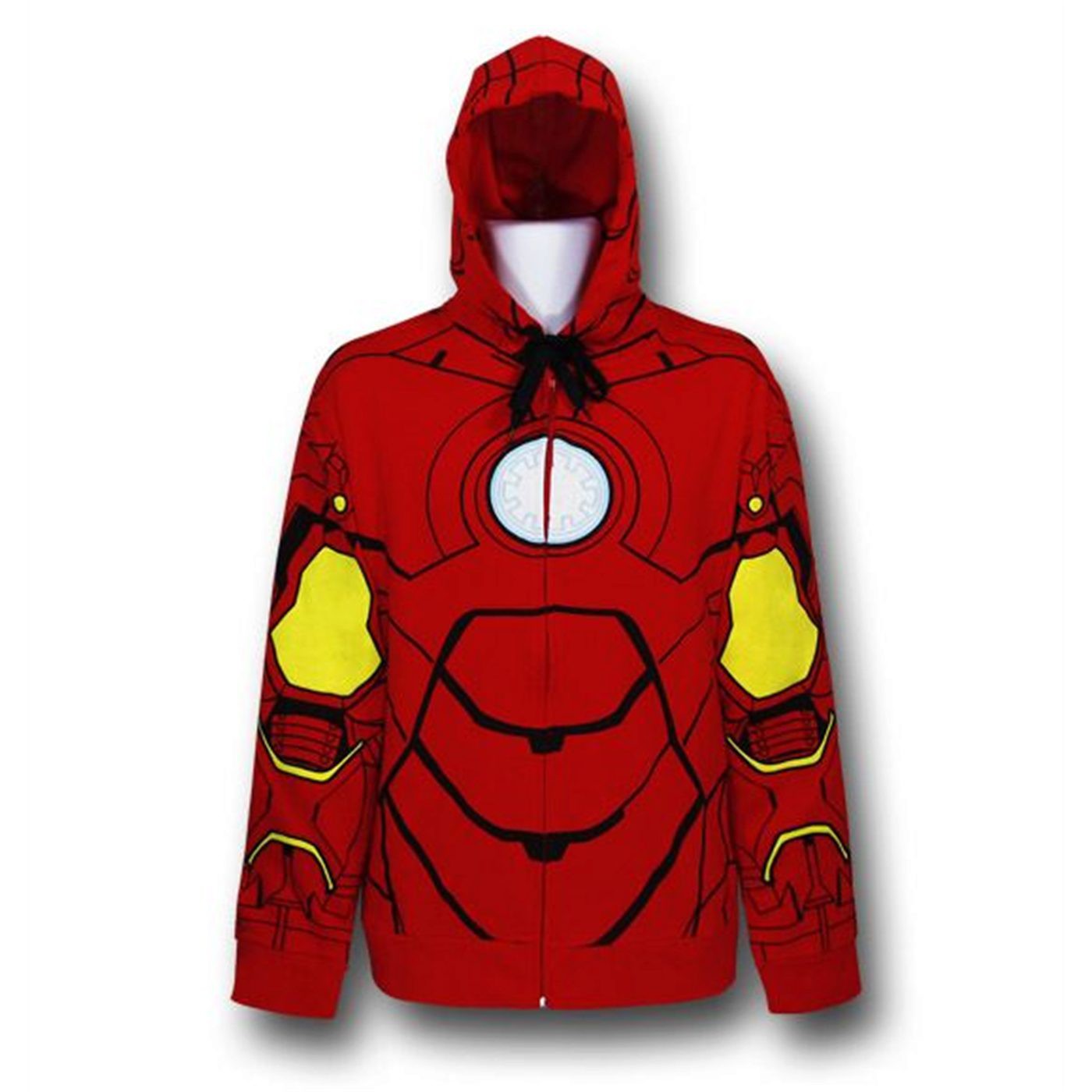 Iron Man Costume Zip Up Hoodie, Red