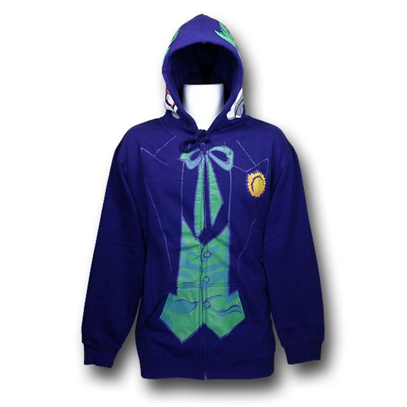 Joker Costume Zip-Up Hoodie, Purple