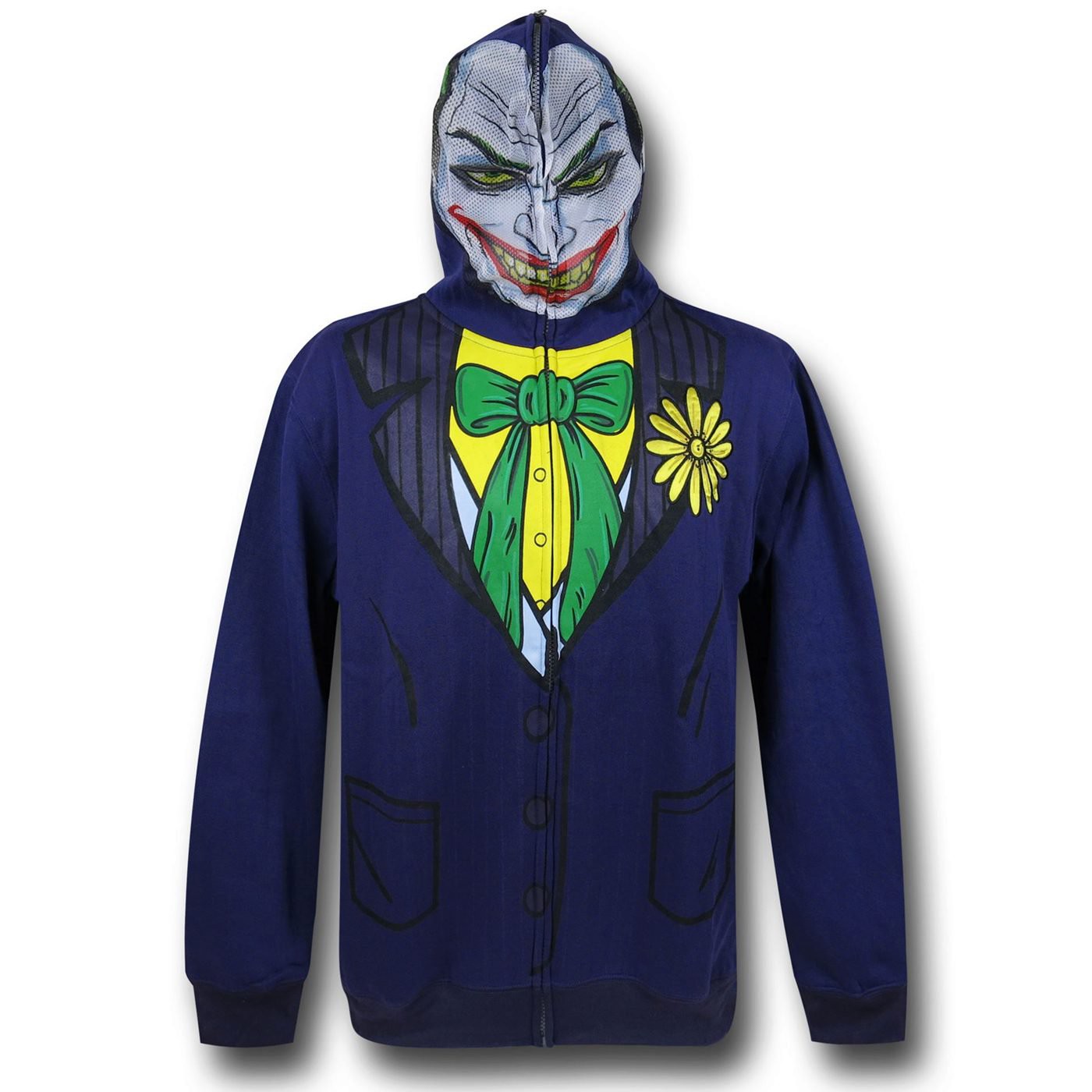 Joker Face Costume Zip-Up Hoodie, Purple