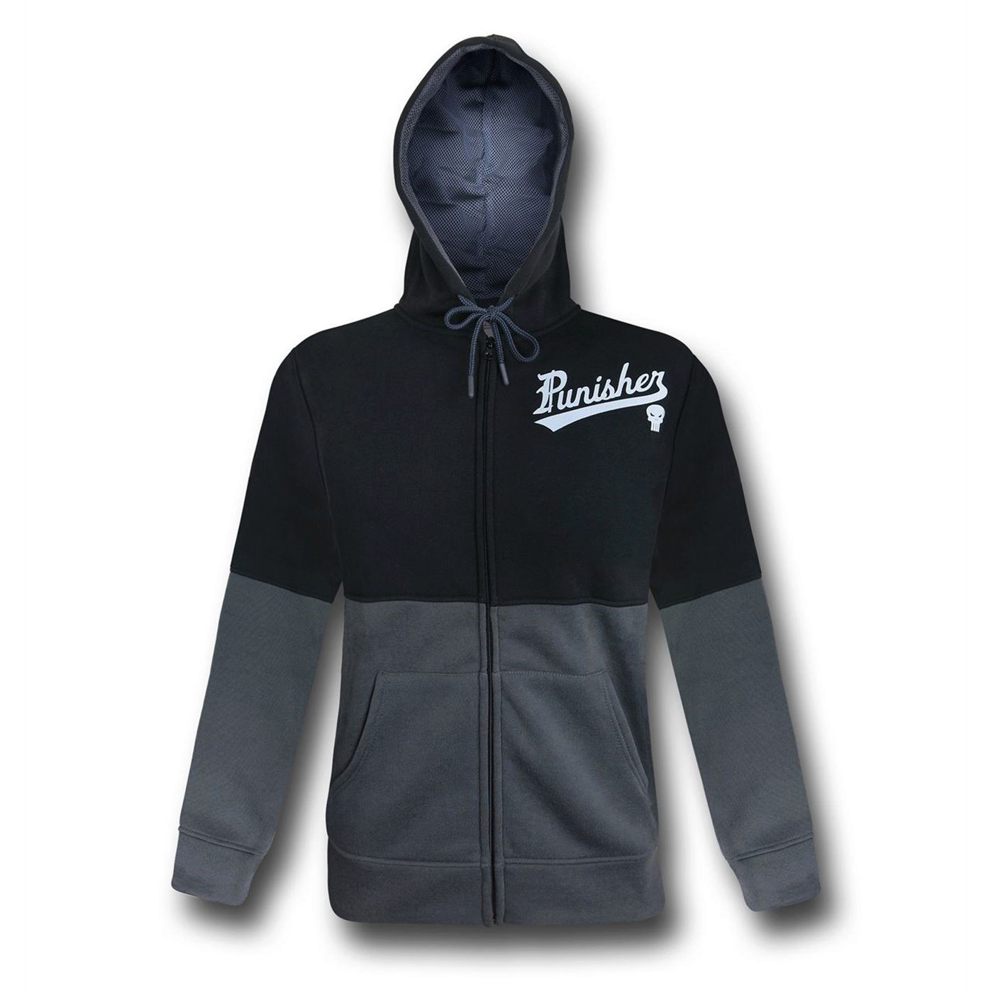 Punisher All Hail Fleece Lined Men's Zipper Hoodie, Black