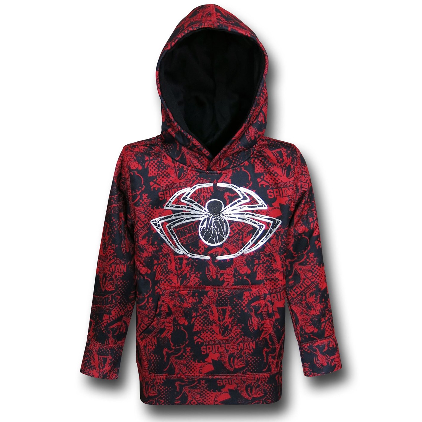 Spiderman Symbol Stealth Kids Hoodie, Black