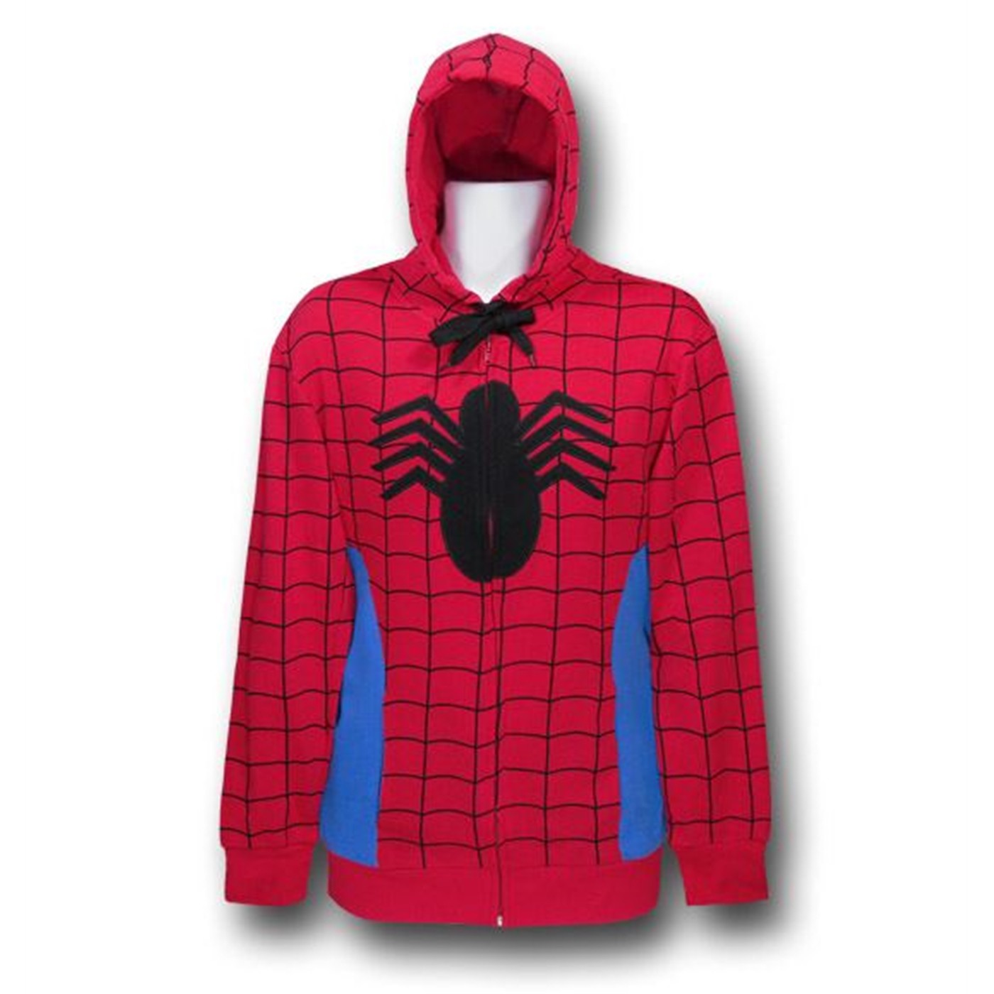 Spiderman Costume Zip Up Hoodie, Red