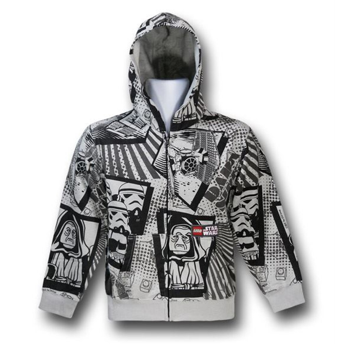 Star Wars Kids Lego Dark Side Zip Hoodie, Grey