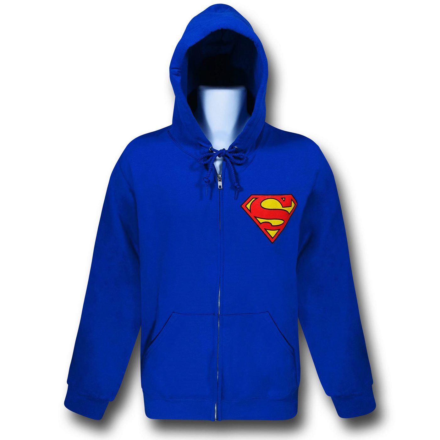 Superman Big Symbol Back Zip-Up Hoodie, Blue
