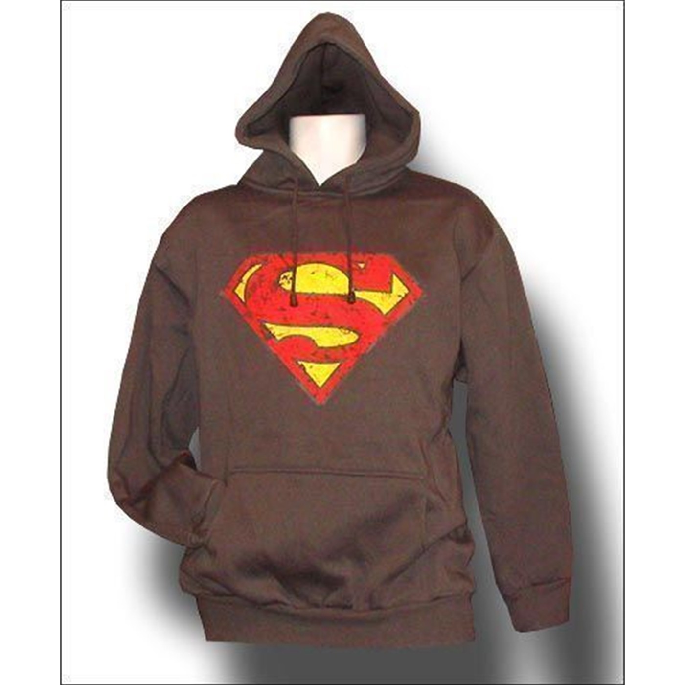 Superman Grey Hoodie Distressed Symbol