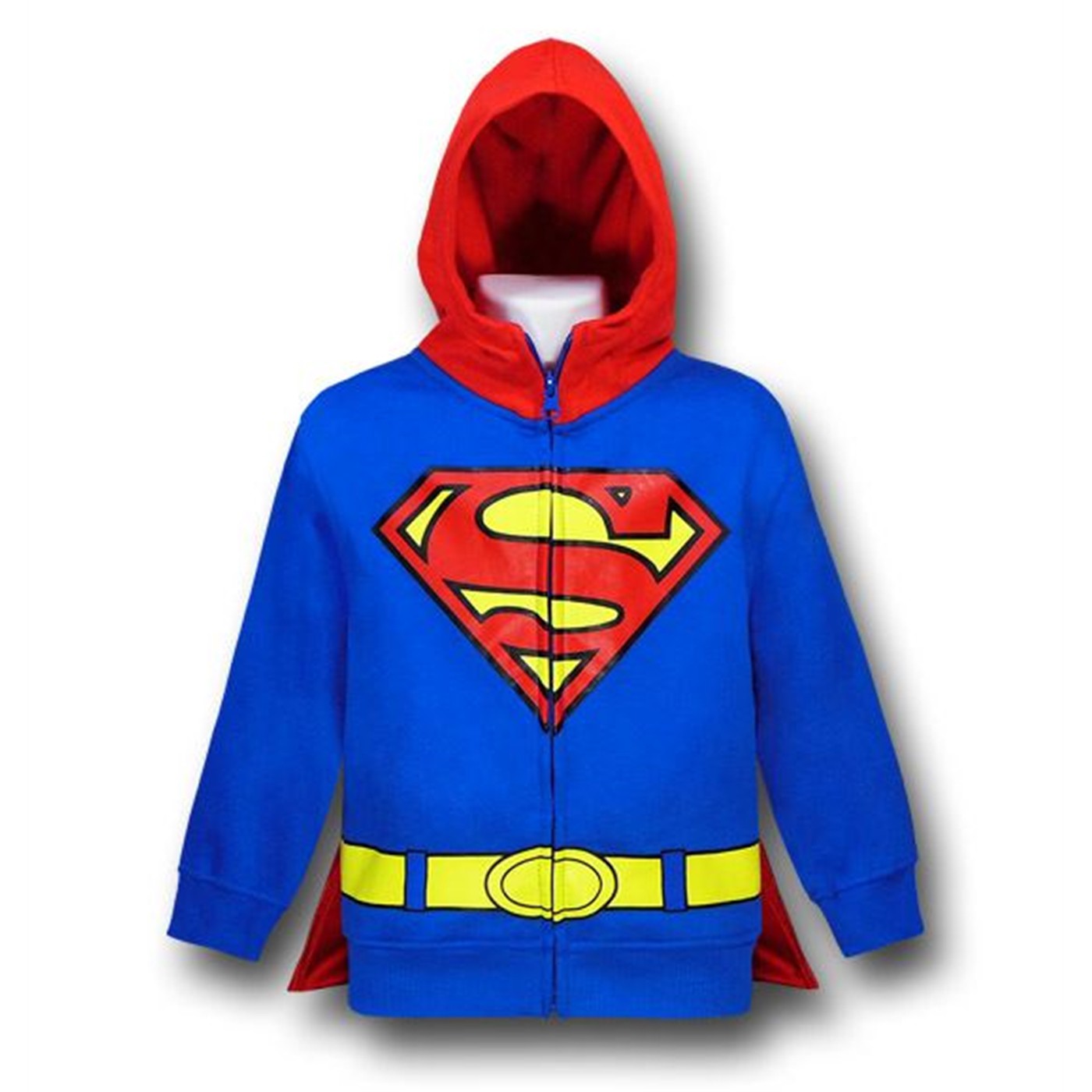 Superman Kids Red Hood Costume Hoodie, Blue