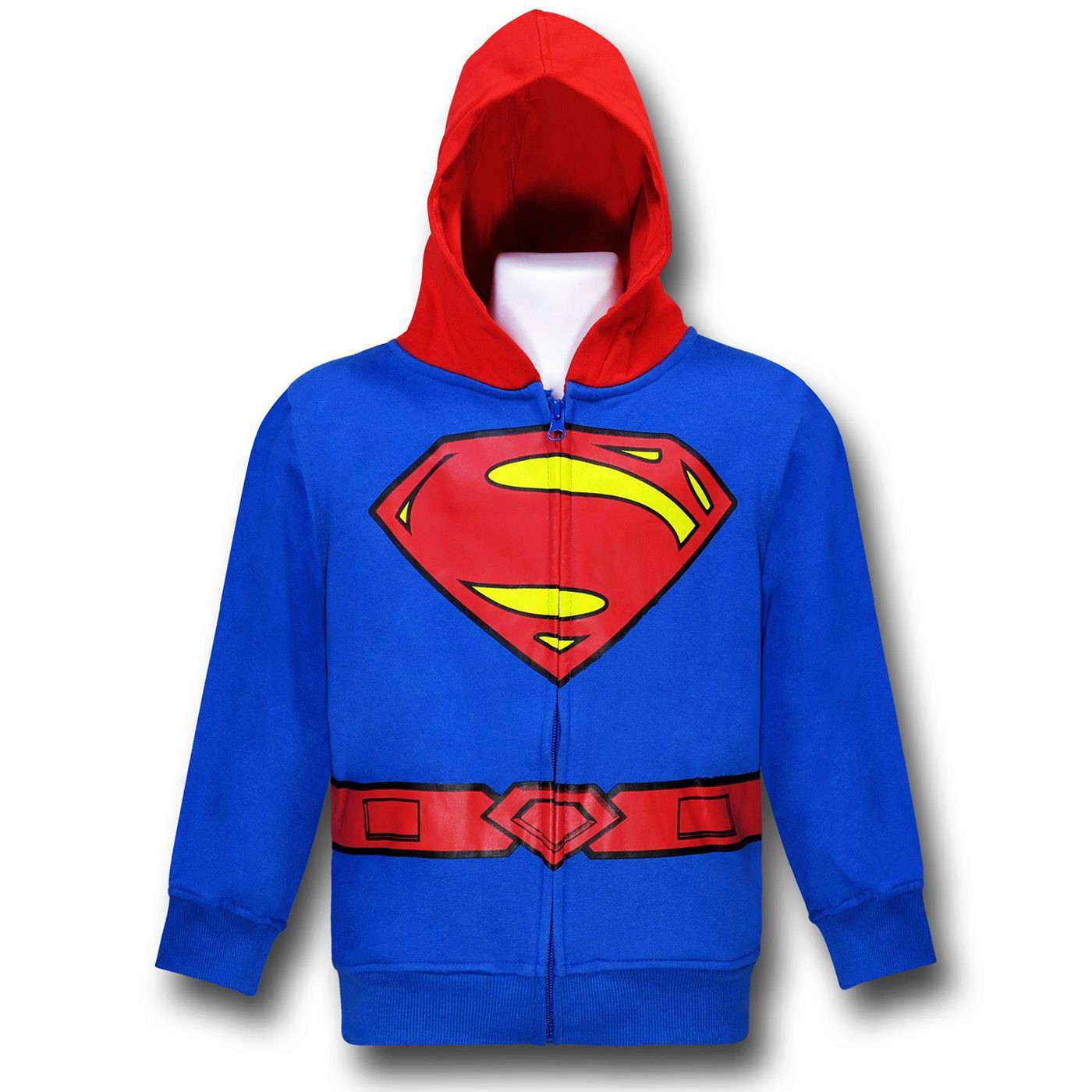 Superman Man Of Steel Costume Kids Caped Hoodie, Blue