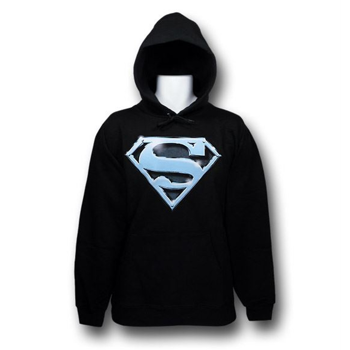 Superman Blue Steel Symbol Black Hoodie, Black
