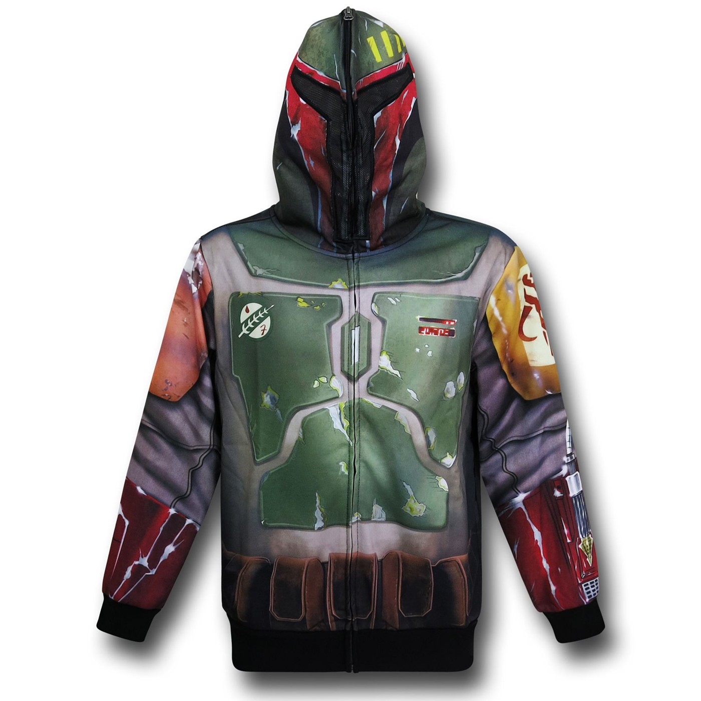 Star Wars Boba Fett Lightweight Costume Zip Hoodie, Green